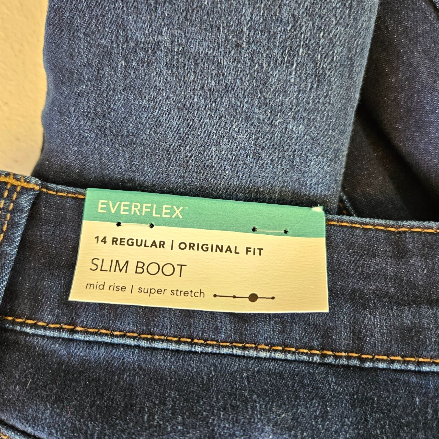 Vintage M Jeans by Maurices Womens Slim Boot Jeans Sz 14 Blue Dark Wash Mid Rise Size 36" / US 14 / IT 50 - 6 Thumbnail