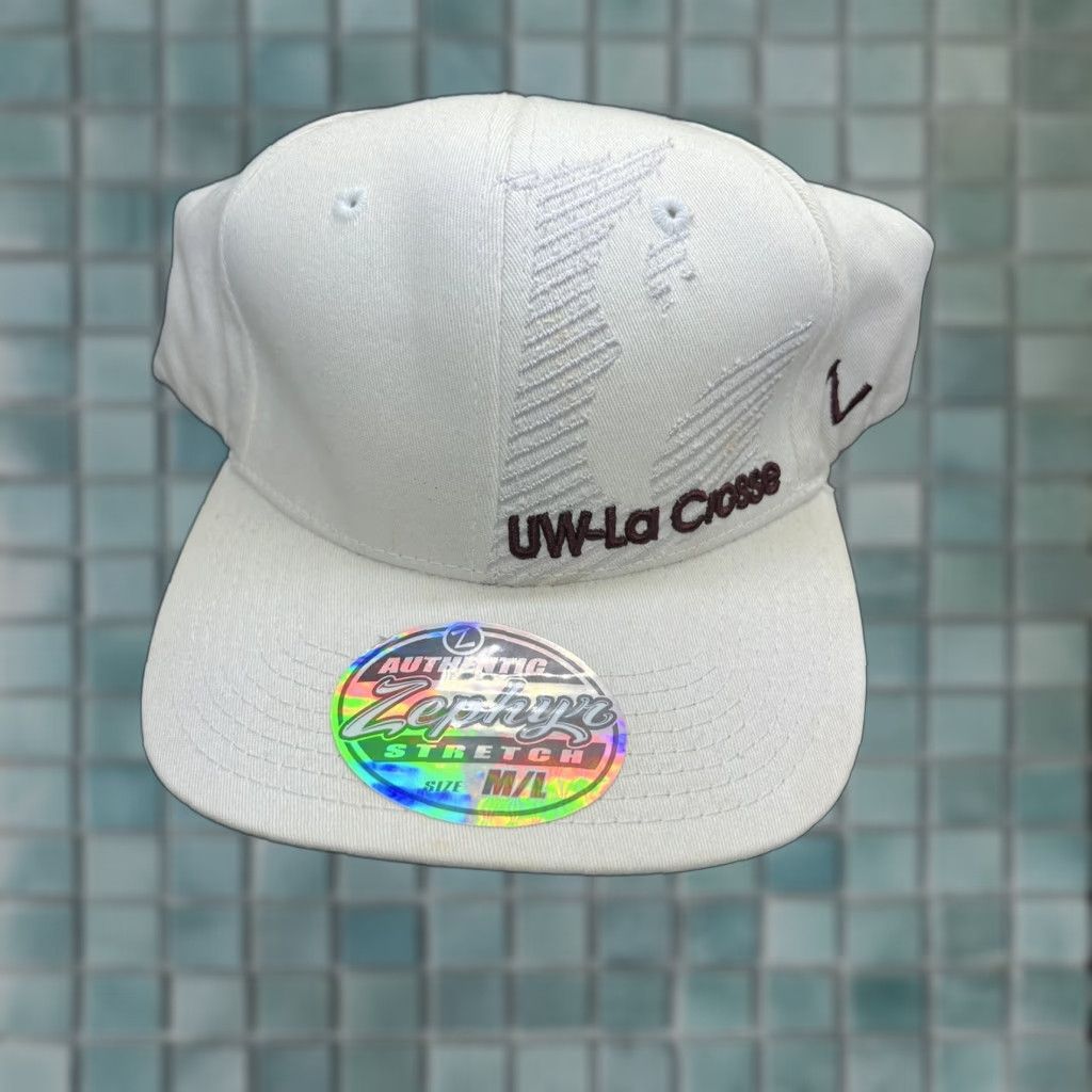 Zephyr ZEphyr Graphix Baseball Cap M/L Adult Embroidered Ivory 97% Cotton 3% Spandex Men Wisconsin UW La Crosse Size ONE SIZE - 1 Thumbnail