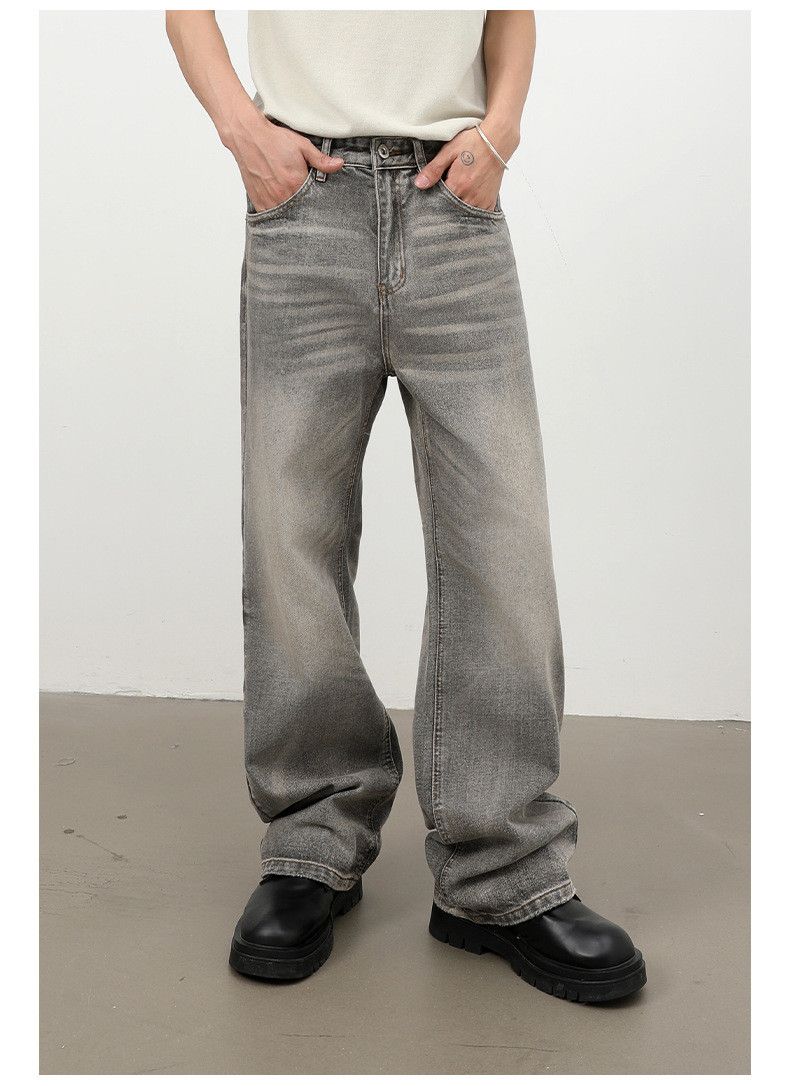 Vintage Retro Straight-Leg Whiskered Washed Jeans Size US 32 / EU 48 - 1 Thumbnail