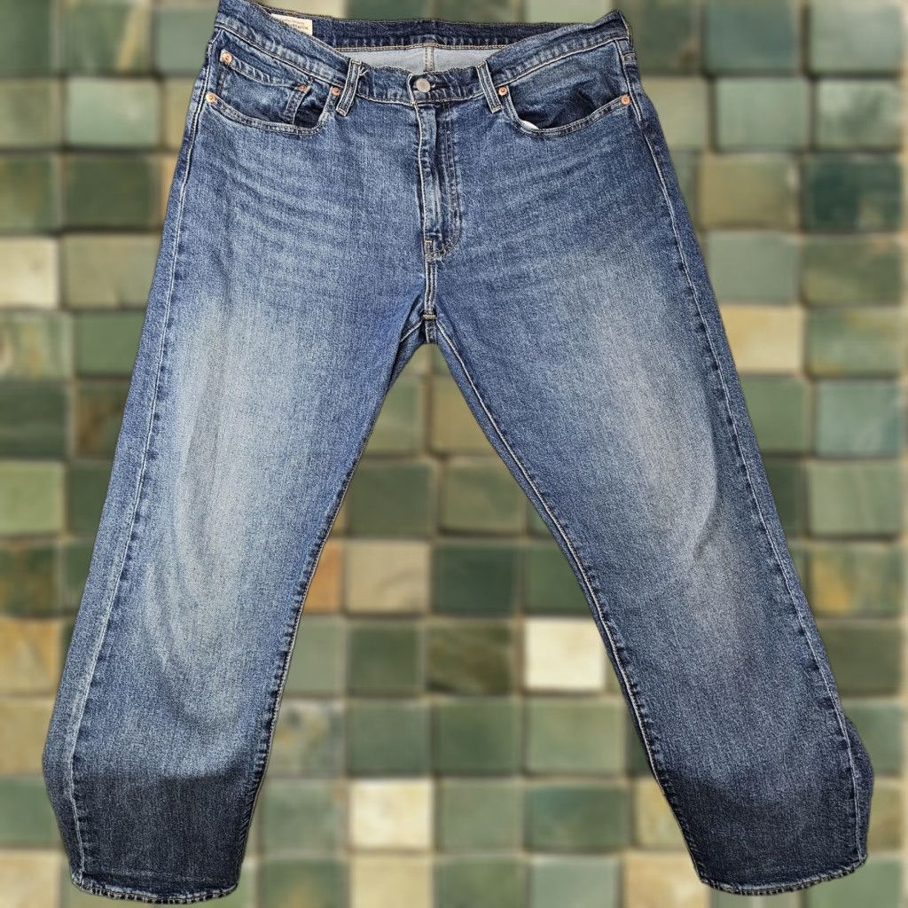 Levi's Levi's 502 Jeans 36x28 Blue Taper Fit Medium Wash Denim Mens Size US 36 / EU 52 - 1 Thumbnail