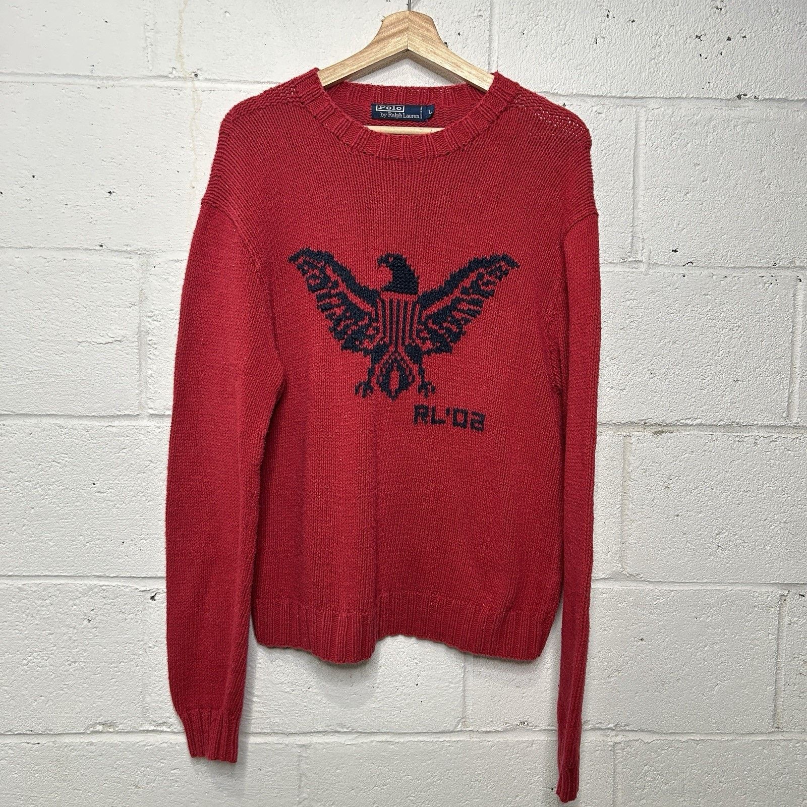 Polo Ralph Lauren Vintage Polo Ralph Lauren Eagle RL ’02 2002 Knit Sweater Size US L / EU 52-54 / 3 - 1 Thumbnail