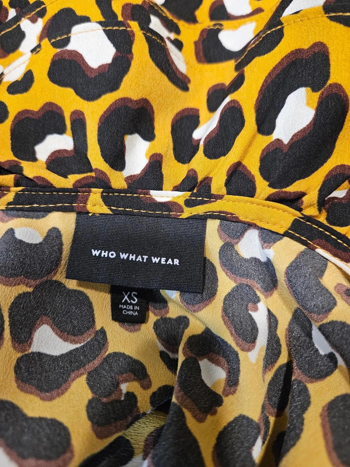 Designer Who What Wear Leopard Print Dress with Ruffle Sleeves Size S / US 4 / IT 40 - 8 Thumbnail