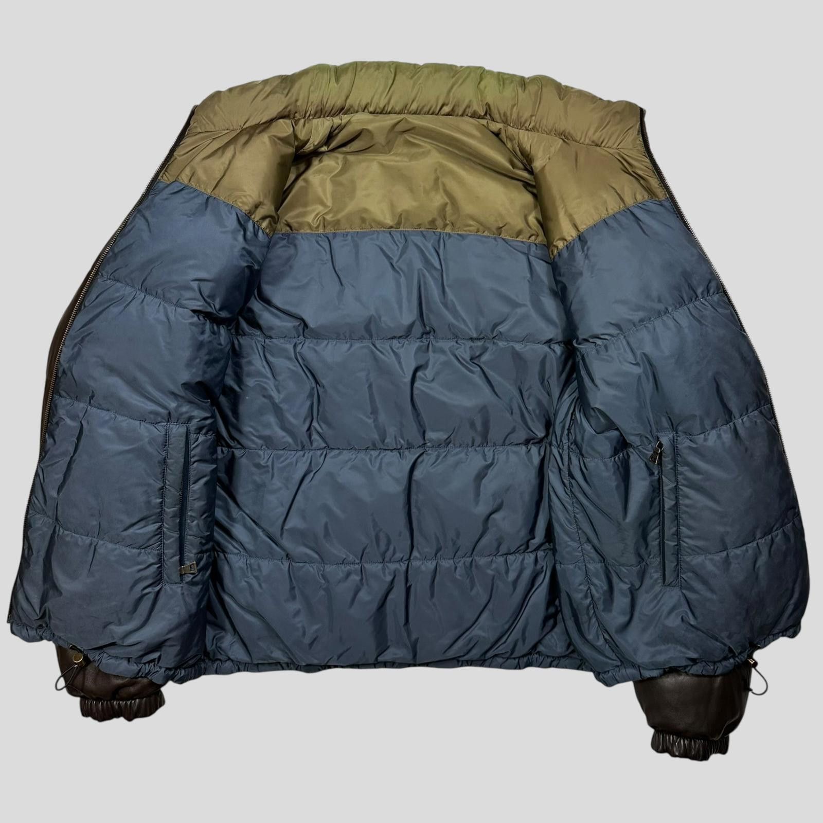 Prada Prada 2012 Leather Reversible Logo Nylon Puffer Jacket - L Size US L / EU 52-54 / 3 - 3 Thumbnail