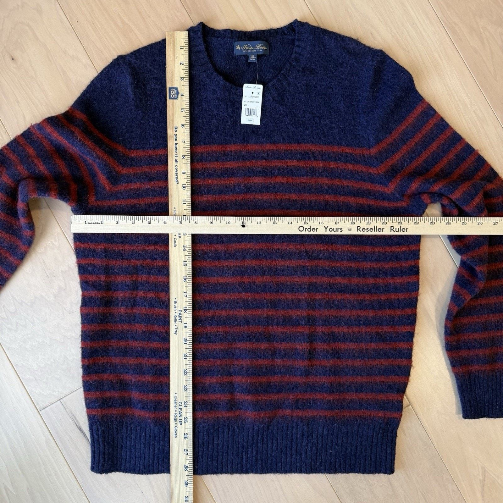 Brooks Brothers Brooks Brothers Sweater XL Navy Red Striped Wool Pullover Size US XL / EU 56 / 4 - 3 Thumbnail