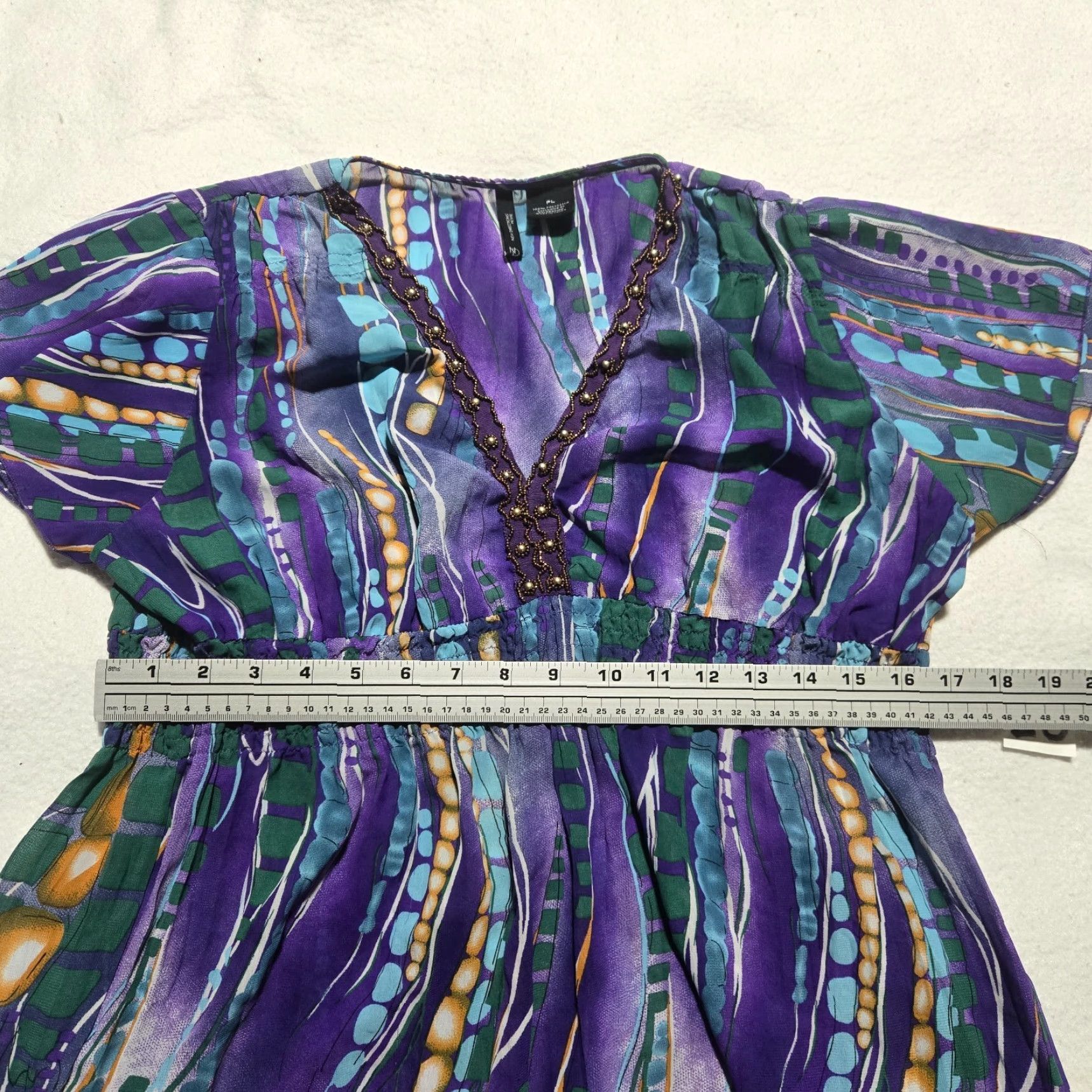 Vintage New Directions Women's Shirt Blouse Purple V-Neck Short Sleeve PL Petite Large Size L / US 10 / IT 46 - 4 Thumbnail