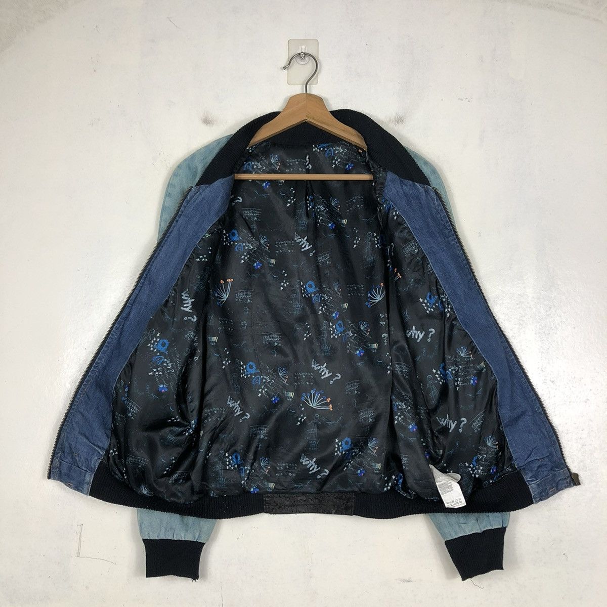 Japanese Brand 📌VINTAGE BOMBER DENIM JACKET INDIGO DESIGN DESIGUAL Size US S / EU 44-46 / 1 - 14 Thumbnail