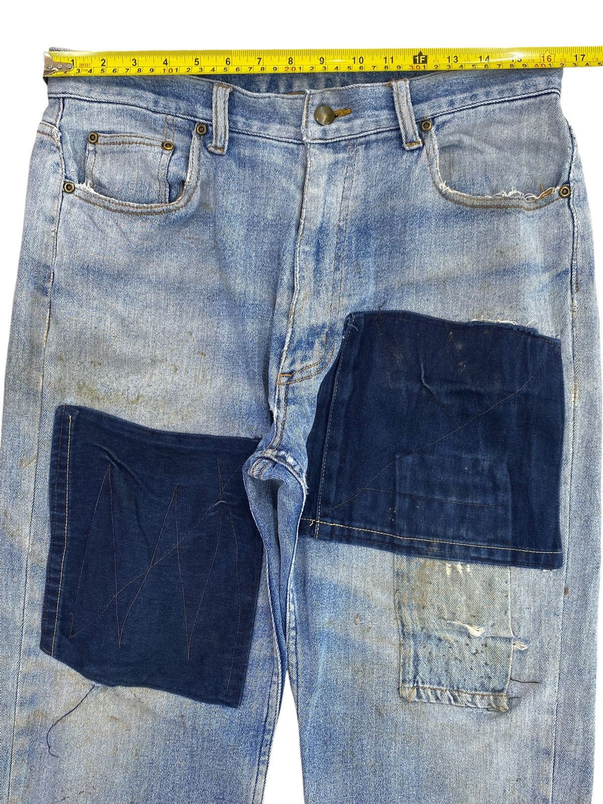 Japanese Brand Vintage Japanese Brand Patchwork Style Baggy Jeans Size US 33 - 9 Thumbnail
