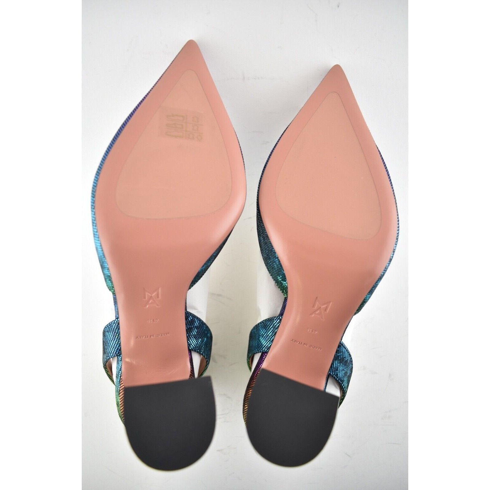 Amina Muaddi 95 Begum Sling Metl Slingback Sandal Heel Pump 36.5 Size US 6.5 / IT 36.5 - 9 Thumbnail