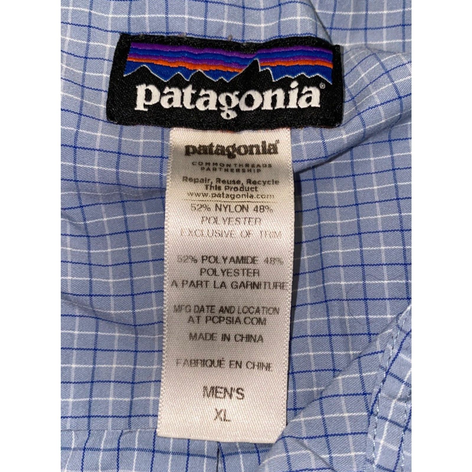 Patagonia Patagonia Shirt Mens Blue Checkered Short Sleeve Button-Up Size XL Size US XL / EU 56 / 4 - 5 Thumbnail