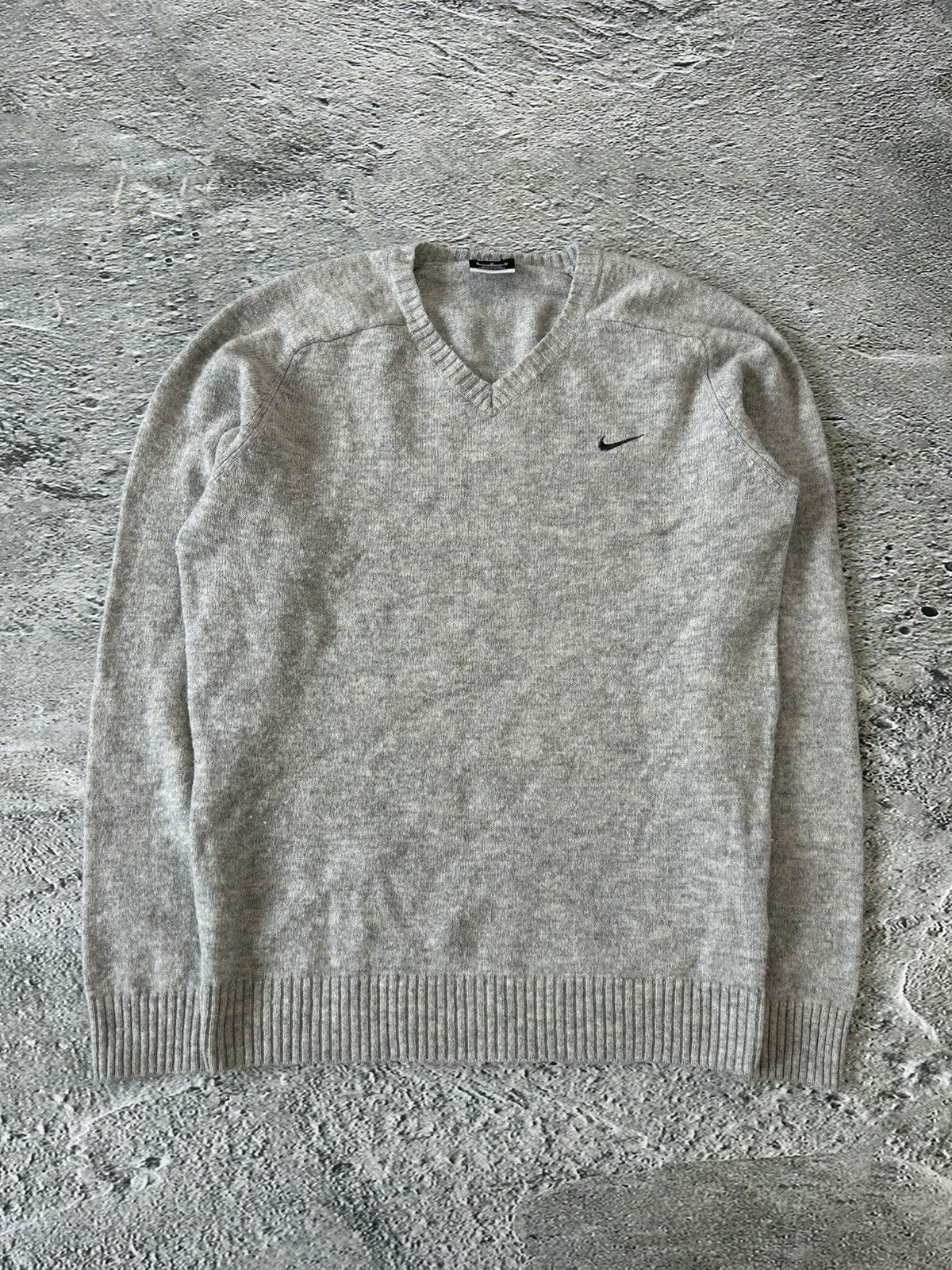 Nike × Vintage Nike sweater vintage lambswool grey golf knit Size US M / EU 48-50 / 2 - 1 Thumbnail