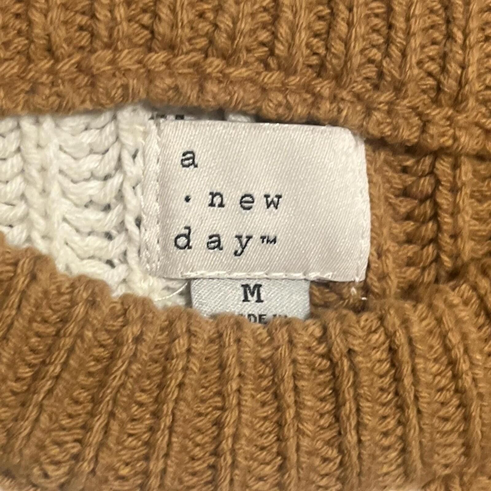 Other A New Day Color Block Knit Sweater Semi Cropped Pullover Size M / US 6-8 / IT 42-44 - 3 Thumbnail
