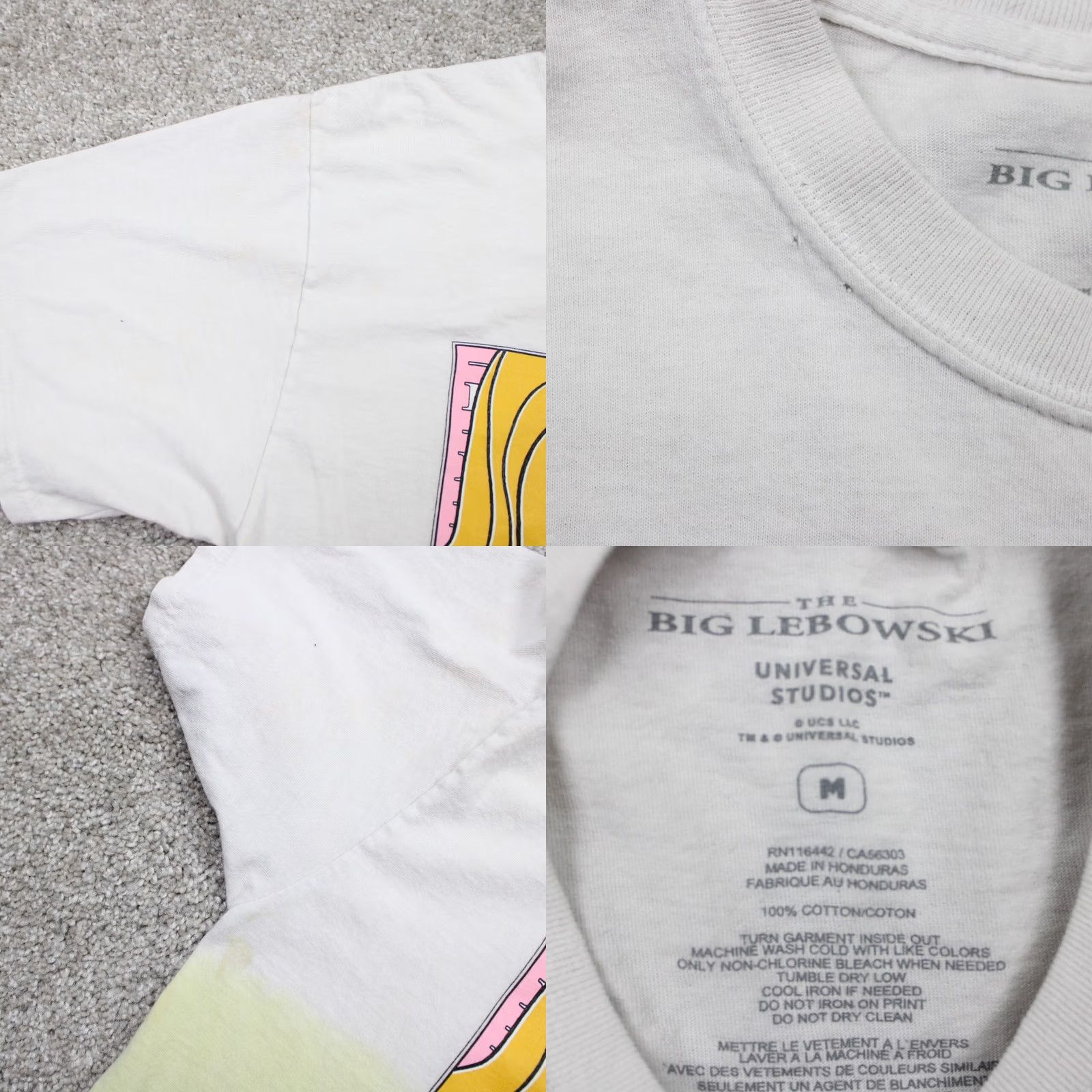 Vintage VINTAGE The Big Lebowski Shirt Mens Medium Yellow/White Universal Studios S/S Cotton Size US M / EU 48-50 / 2 - 8 Thumbnail