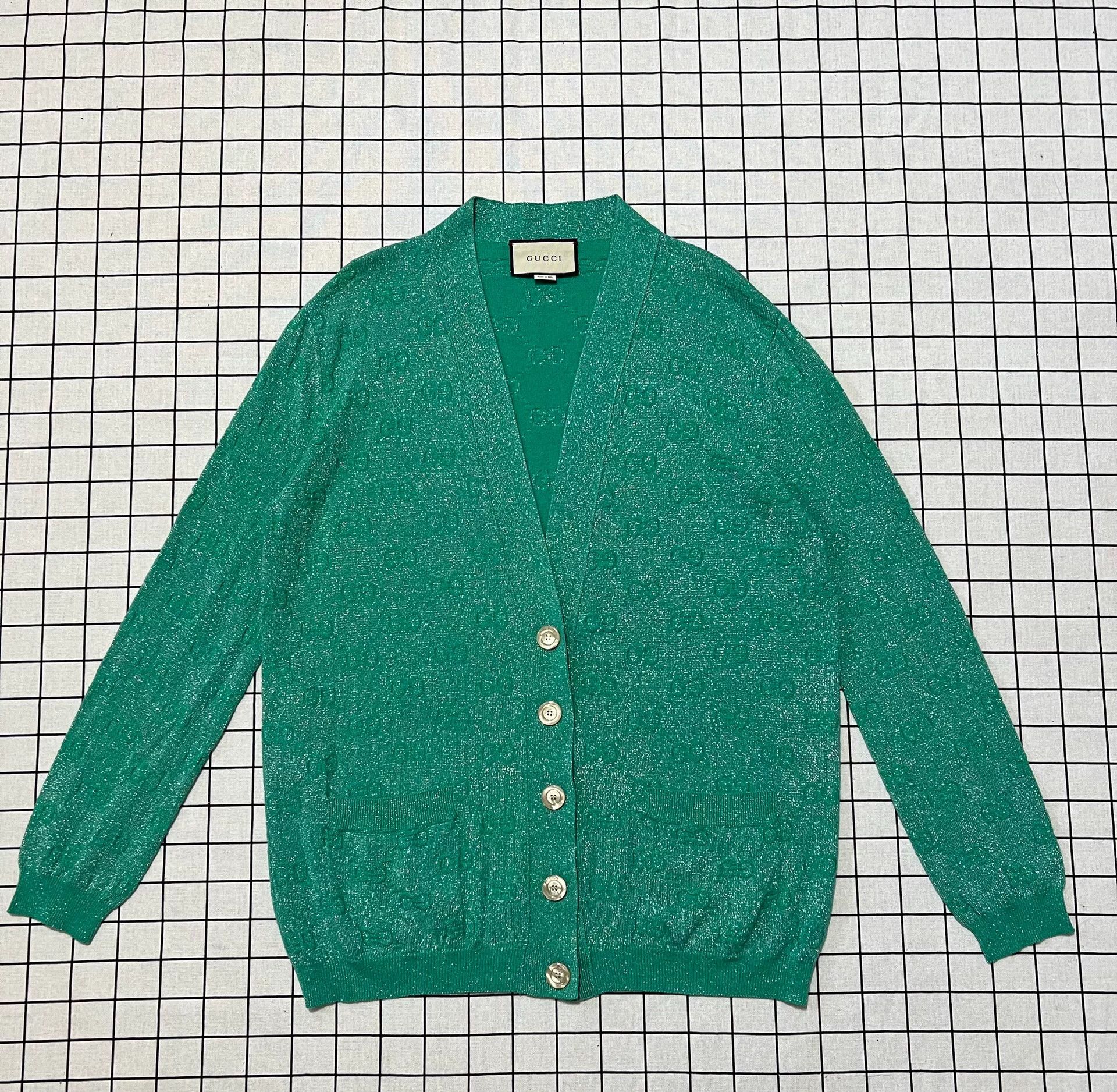 Gucci Gucci Knit Printed Green Sweater S Women Size S / US 4 / IT 40 - 1 Thumbnail