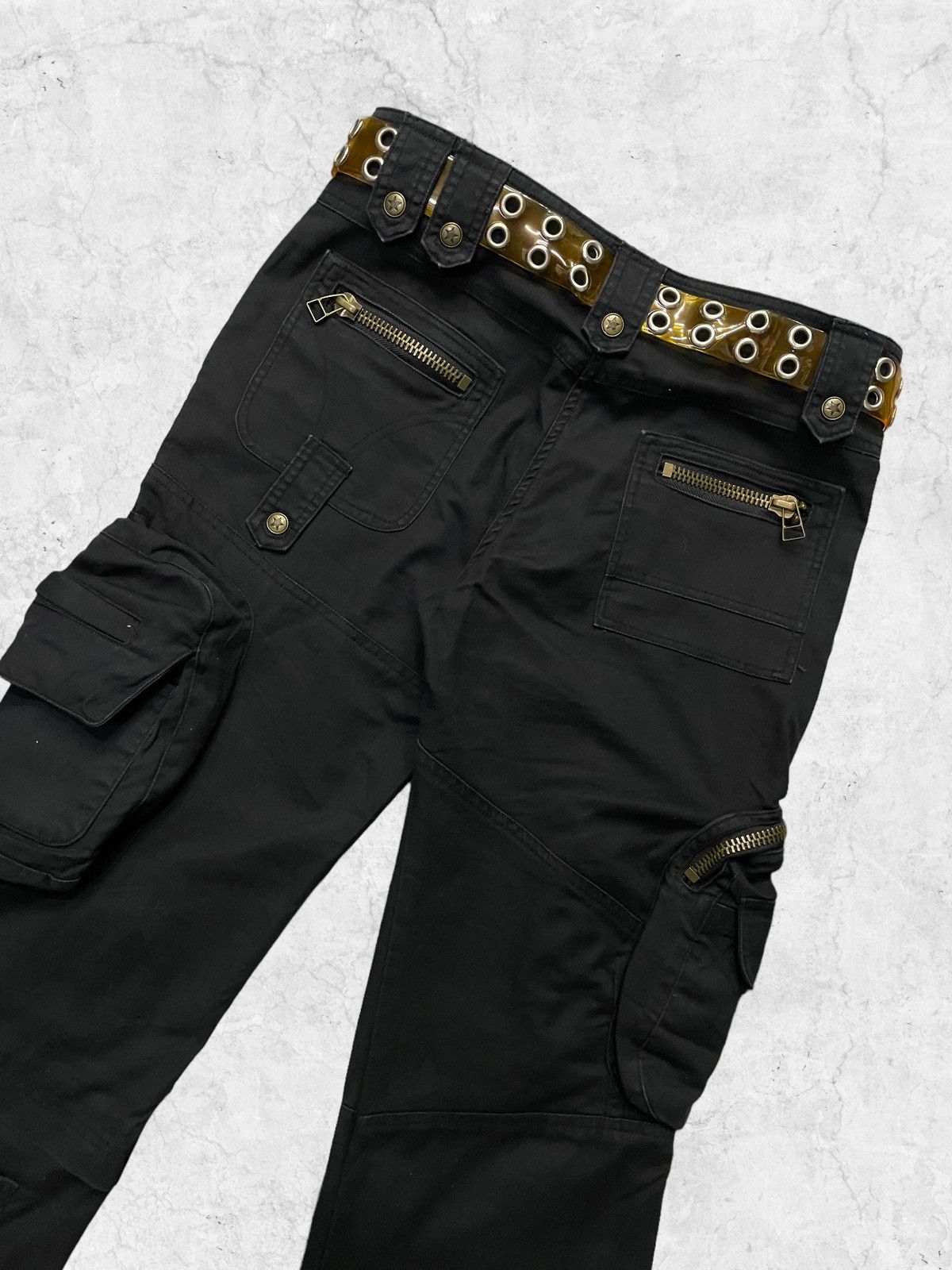 Japanese Brand × Vintage Hidef Japan Gas Mask Multi Pocket Cargo Pants & Rivet Belt Size US 32 / EU 48 - 14 Thumbnail