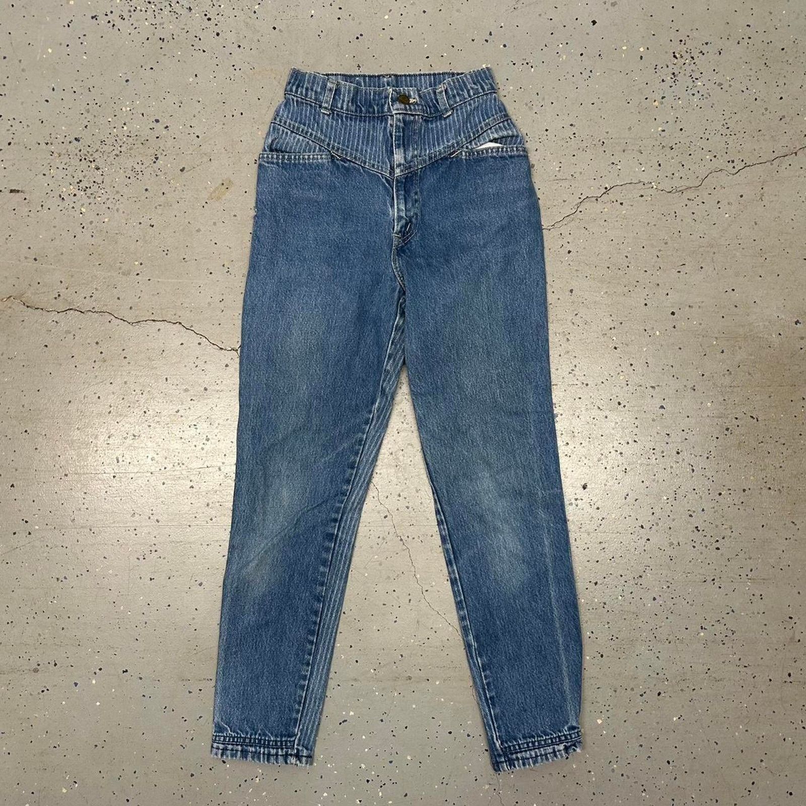 Other High-waisted Sunset Blues Chic vintage striped denim jeans Size 28" / US 6 / IT 42 - 3 Thumbnail