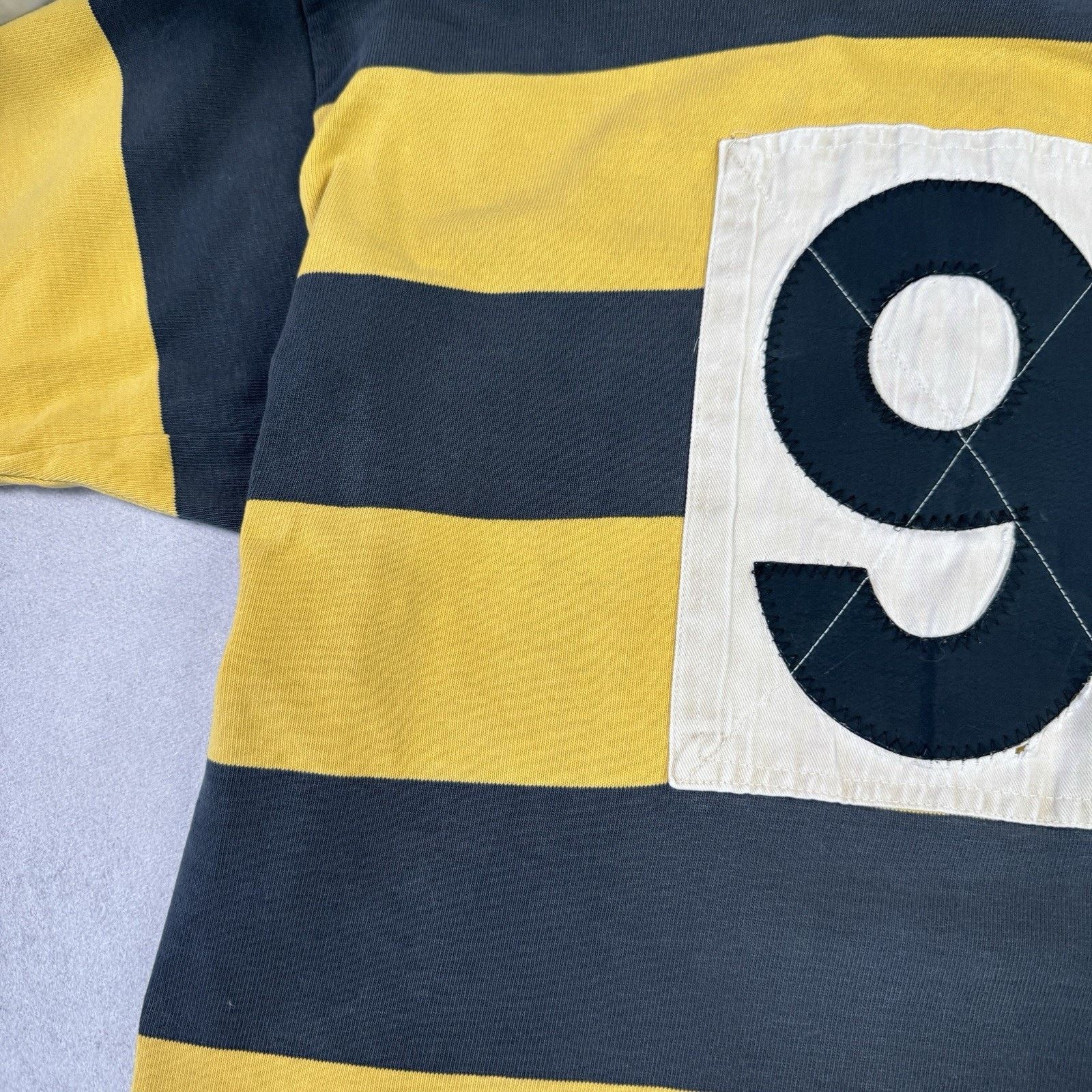 Vintage Vintage 90s Halbro Rugby Jersey Striped #9 Men Size 112cm Size US L / EU 52-54 / 3 - 17 Thumbnail