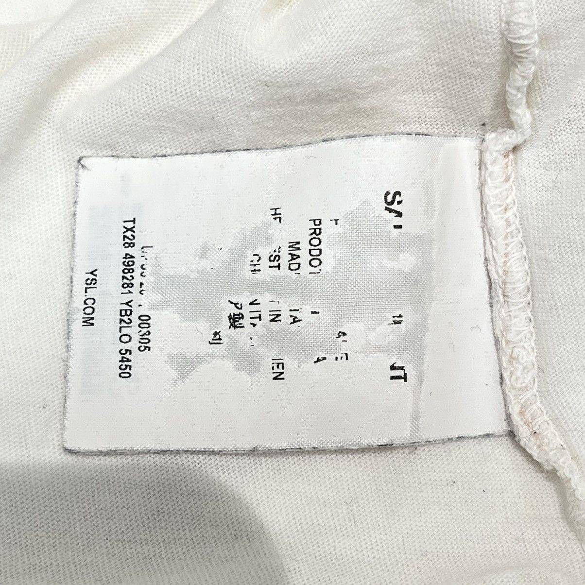 Saint Laurent Paris Saint Laurent Logo Tee White Size US L / EU 52-54 / 3 - 5 Thumbnail