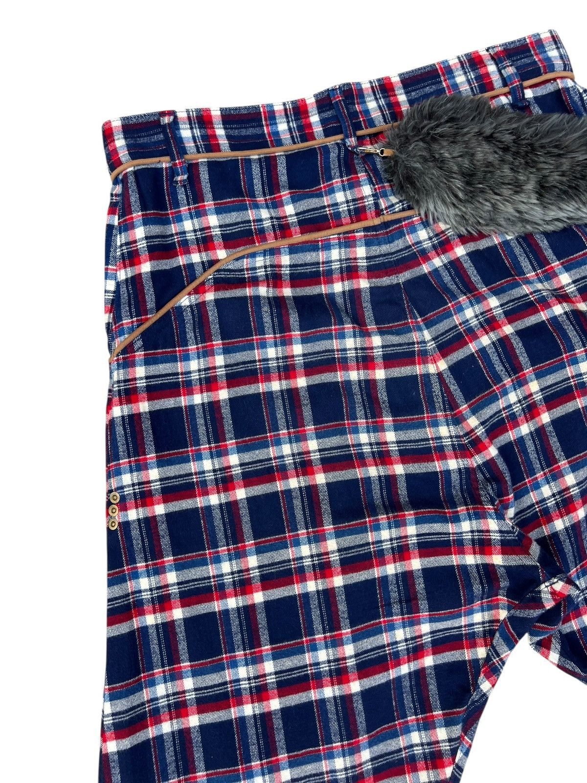 mercibeaucoup Drop Crotch Plaid Tartan Cropped Westerner Pant Size 3 Size US 33 - 16 Thumbnail