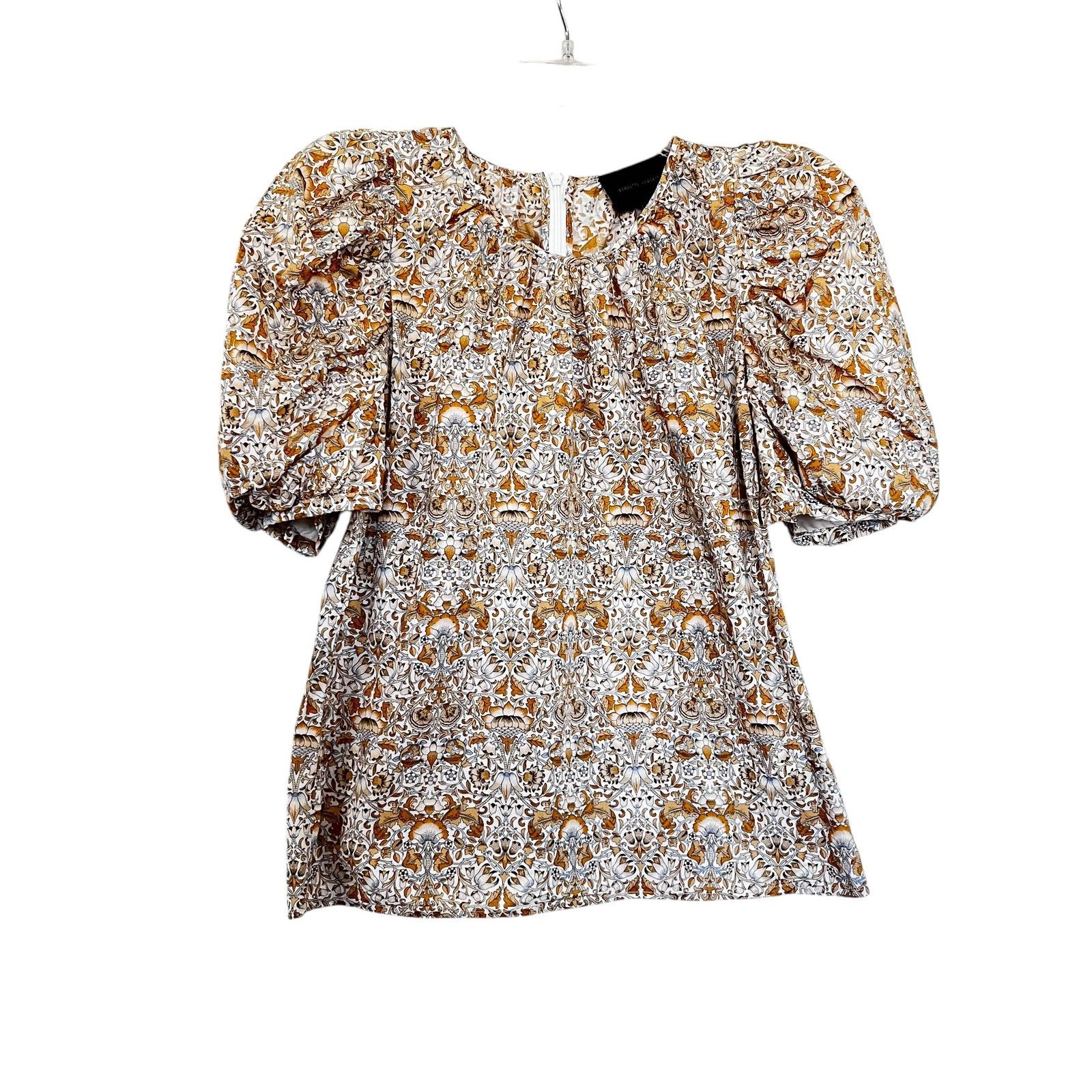 HERSKIND Birgitte Herskind Floral Print Short Puff Sleeve Blouse Size XS / US 0-2 / IT 36-38 - 2 Thumbnail