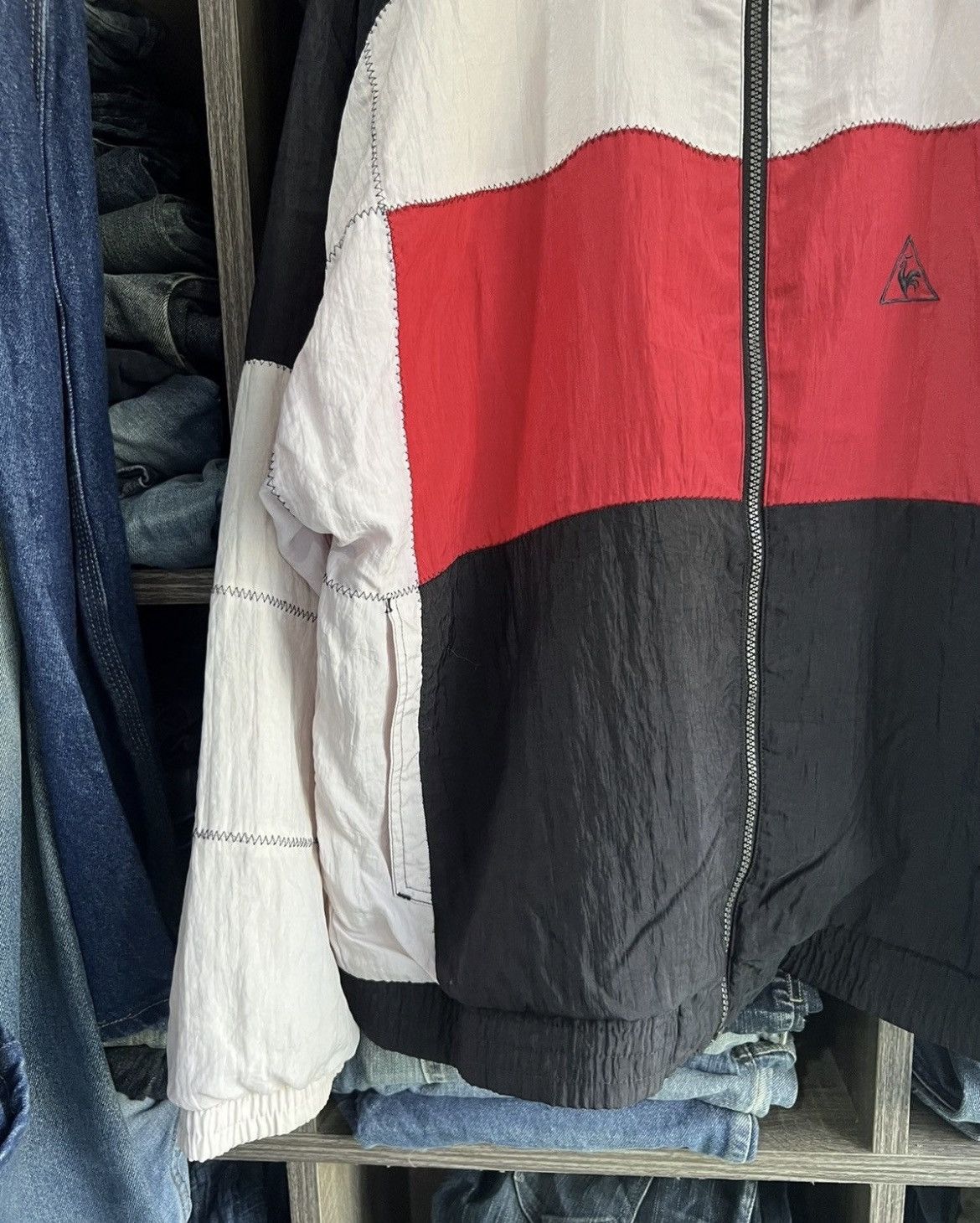 Le Coq Sportif 🔥Rare Le Coq Sportif Pathwork Coogi Style Zipper Jacket Size US L / EU 52-54 / 3 - 7 Thumbnail