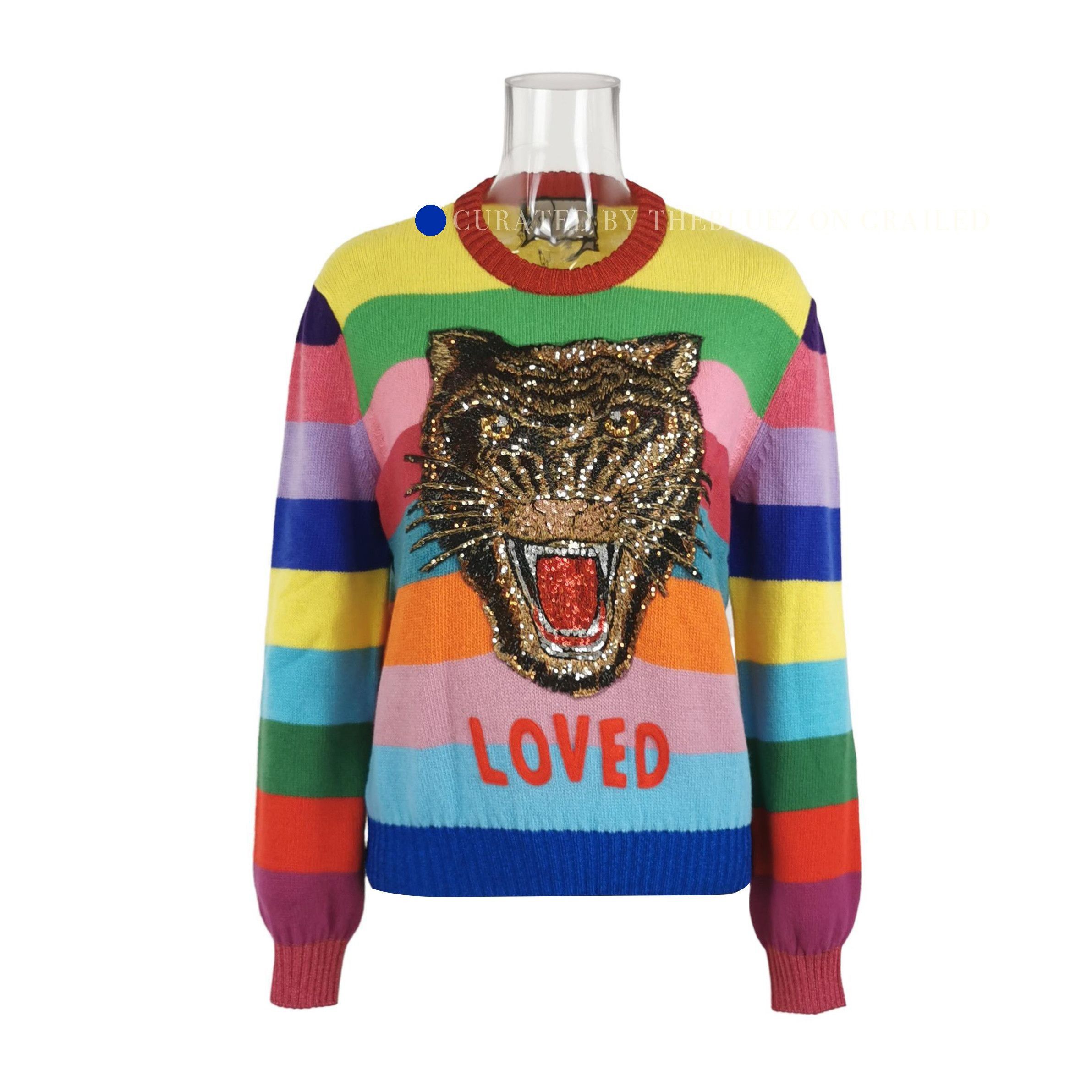 Gucci Multi Sequin Tiger Stripe Sweater Size US M / EU 48-50 / 2 - 1 Thumbnail