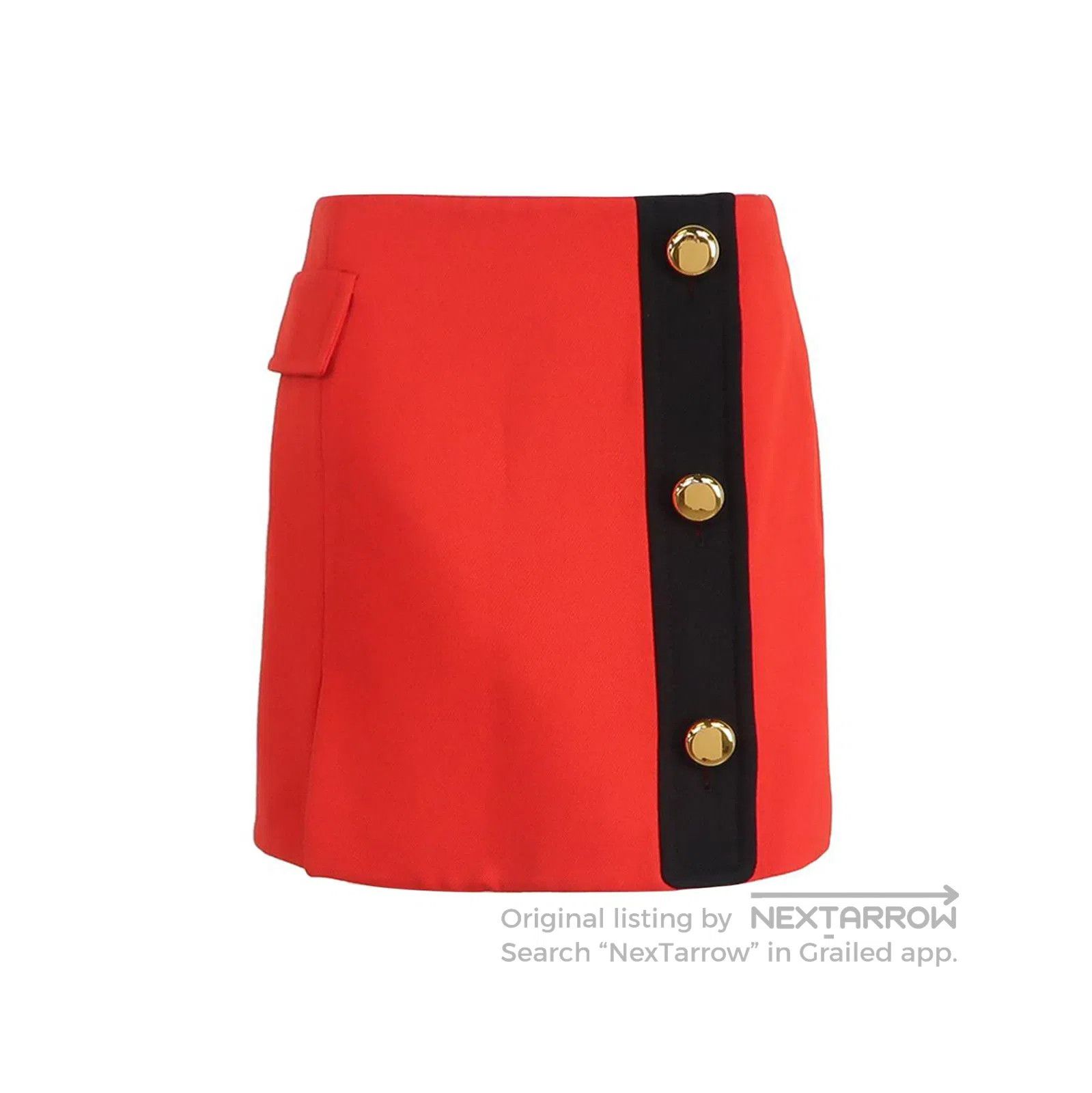 Prada Color Block Wool Mini Skirt 0089.