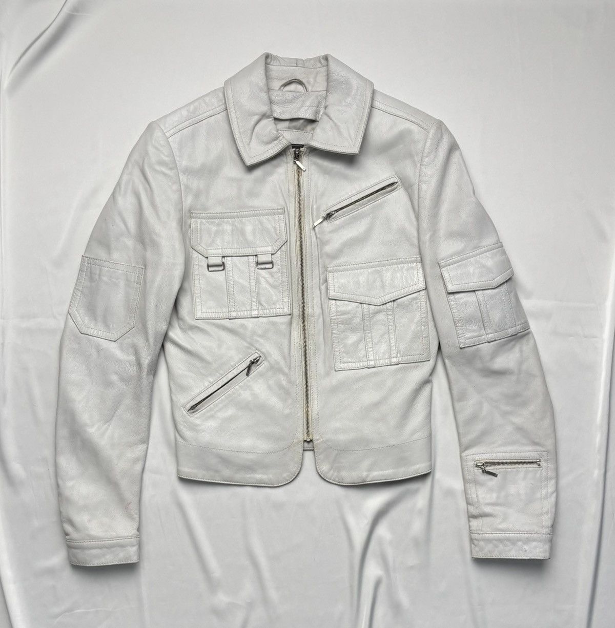 Vintage leather multi pocket jacket