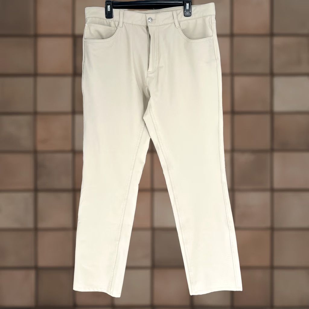Footjoy FootJoy Men's 5-Pocket Golf Pants Beige 36x31 Athletic Fit Stretch Modern Chino Mens Straight Leg 31 Inseam Regular Rise Mid-30s XS? Size US 36 / EU 52 - 1 Thumbnail