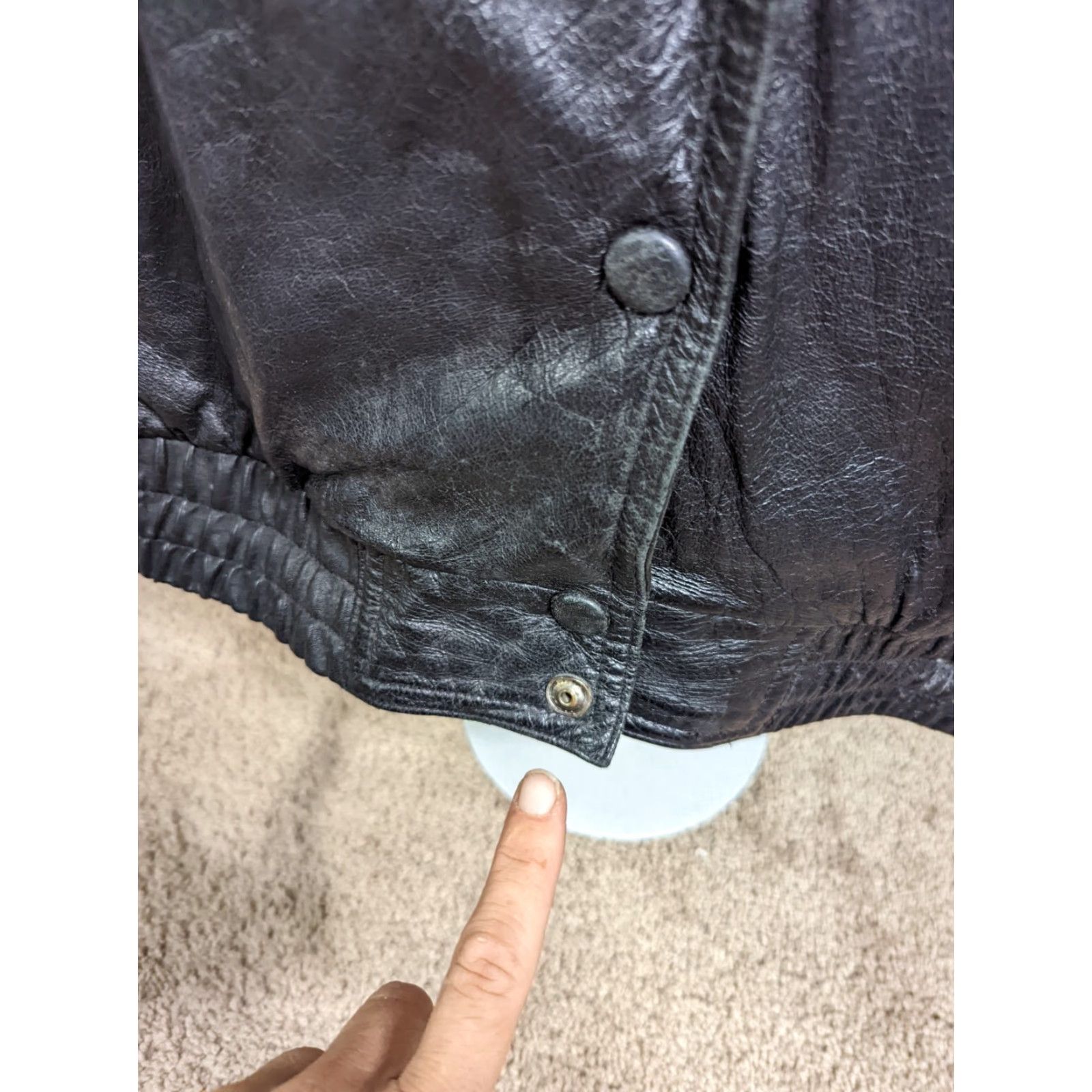 Vintage VINTAGE Wilson's Bomber Leather Jacket Men's Large Motorcycle Black 90s Size US L / EU 52-54 / 3 - 5 Thumbnail