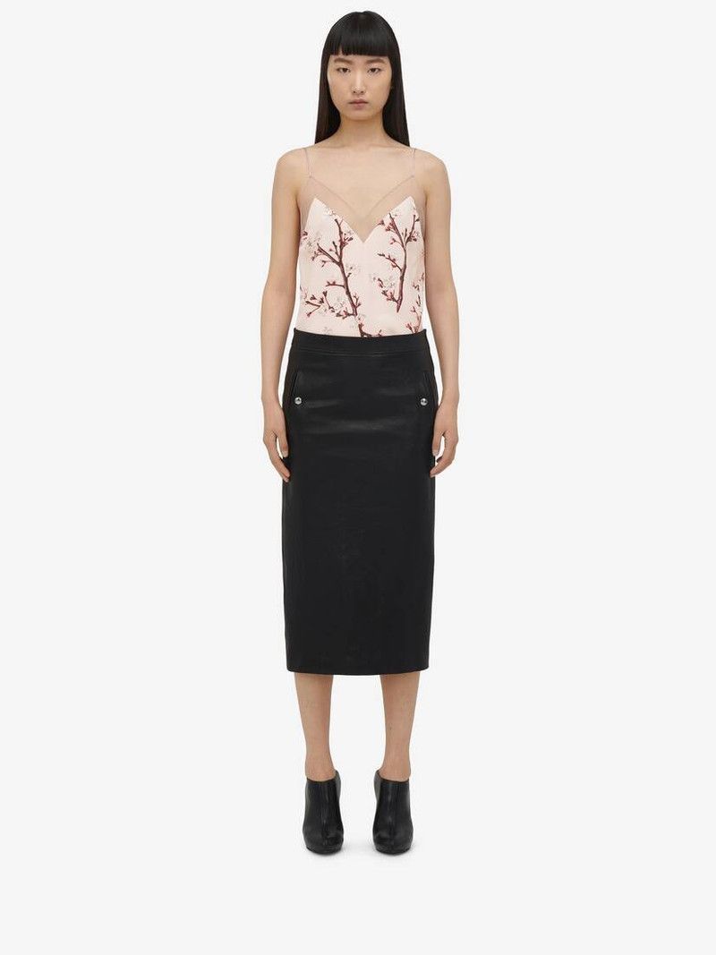 Alexander McQueen o1srvl11e0326 Cherry Blossom Camisole Top in Multicolor Size S / US 4 / IT 40 - 2 Thumbnail