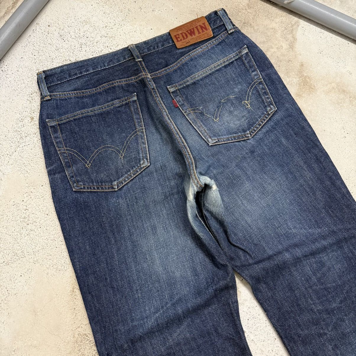 Edwin Vintage Edwin 503 Regular Rigid Distressed Denim Pants Size US 33 - 9 Thumbnail