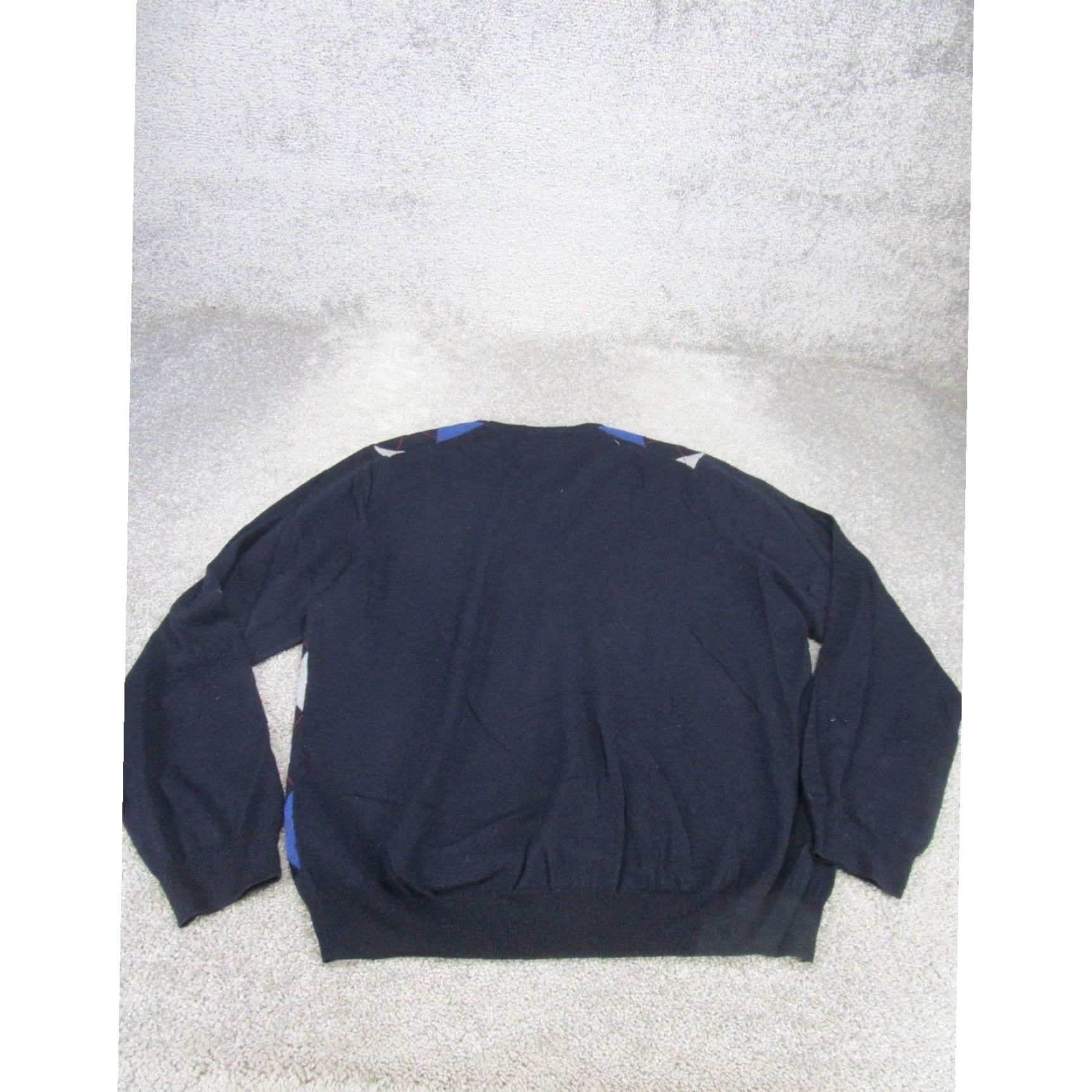 Brooks Brothers Brooks Brothers Mens Large Merino Wool Navy Blue Argyle Sweater Size US L / EU 52-54 / 3 - 4 Thumbnail