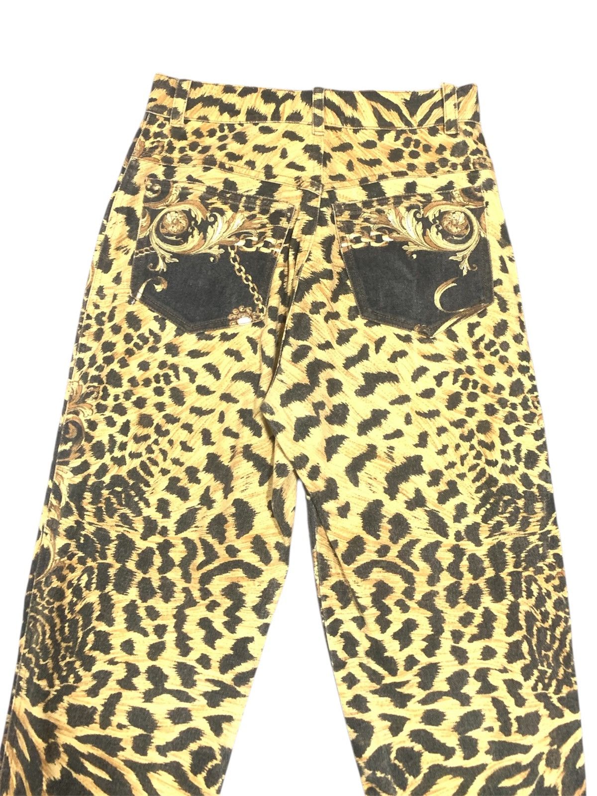 Roberto Cavalli Vintage 80's Roberto Cavalli Renaissance Print Trousers Size 28" / US 6 / IT 42 - 5 Thumbnail