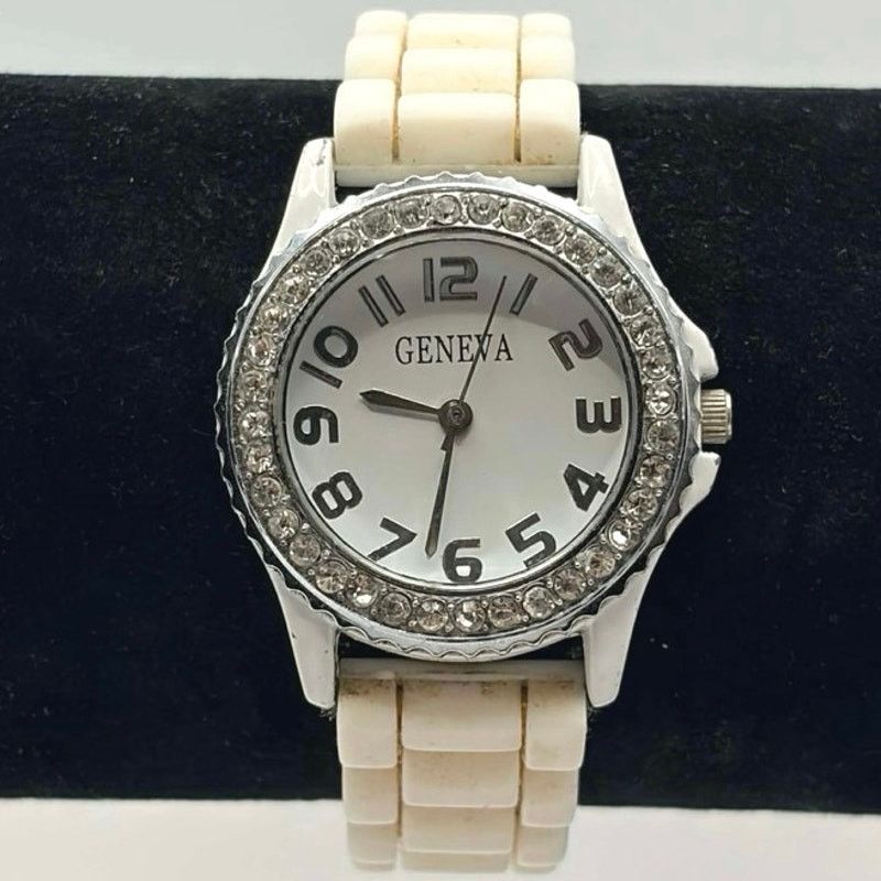Geneva White Crystal Geneva Watch Size ONE SIZE - 2 Thumbnail