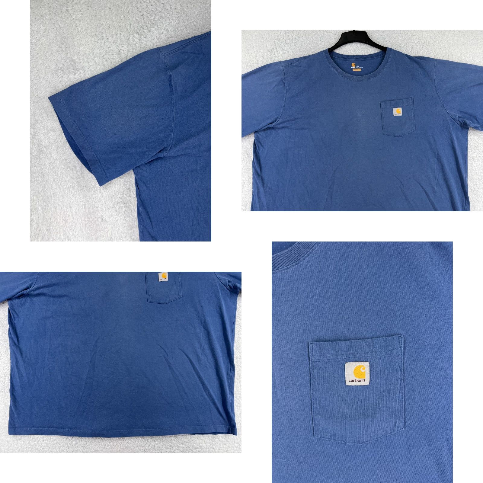 Carhartt Carhartt Shirt Men 4XL Blue Short Sleeve Crew Neck 100% Cotton T-Shirt Modern Work Logo Embroidered Size US XXL / EU 58 / 5 - 8 Thumbnail