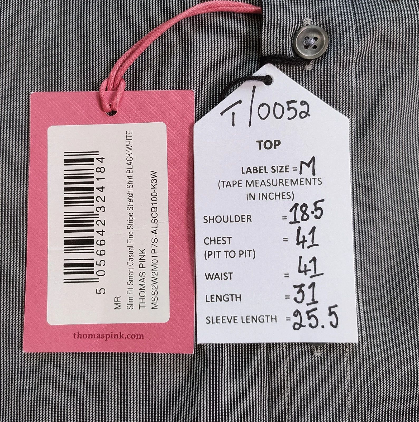 Thomas Pink Thomas Pink Slim Fit Smart Casual Fine Stripe Shirt T 0052 Size US M / EU 48-50 / 2 - 5 Thumbnail