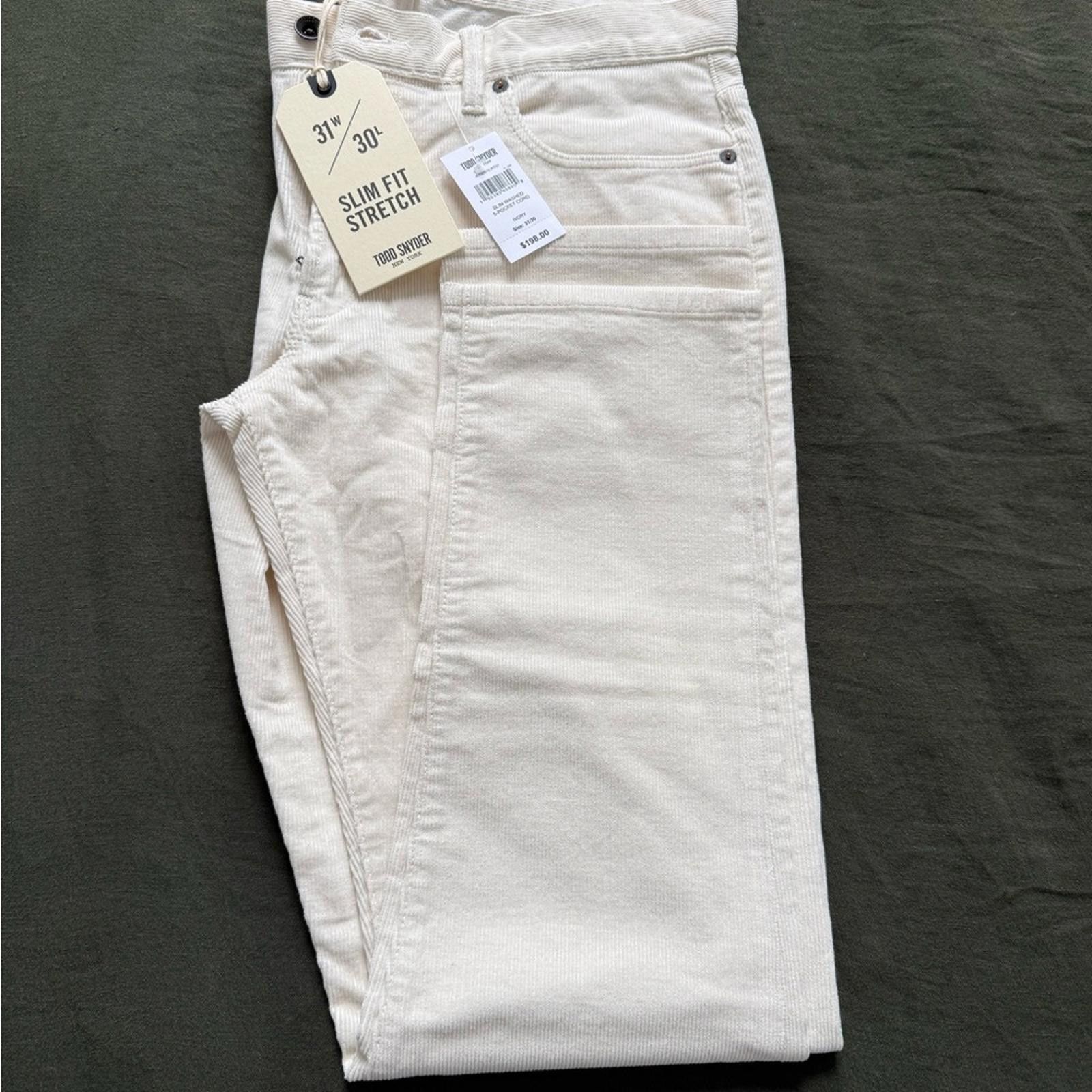 Todd Snyder Todd Snyder Ivory Slim Corduroy Pant Size US 31 - 4 Thumbnail