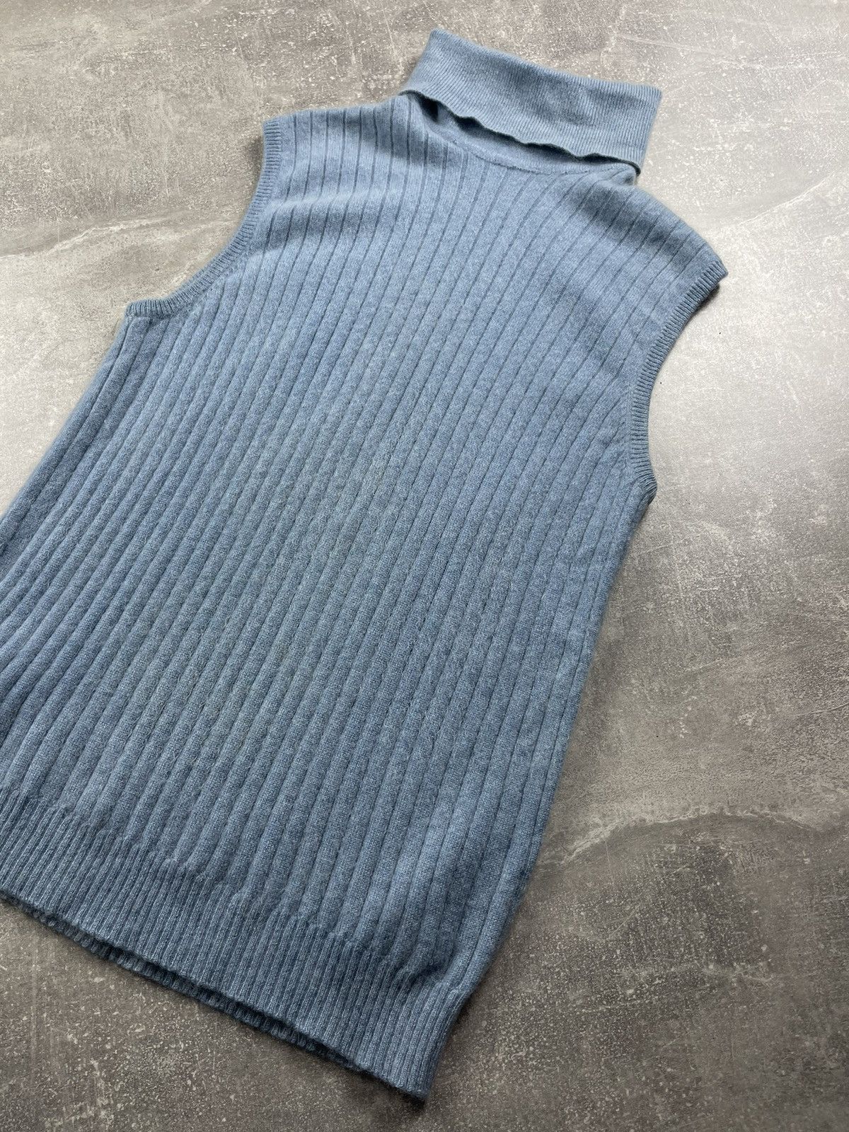 Loro Piana Loro Piana Cashmere Sleeveless Turtleneck Knit Light Blue Size L / US 10 / IT 46 - 4 Thumbnail