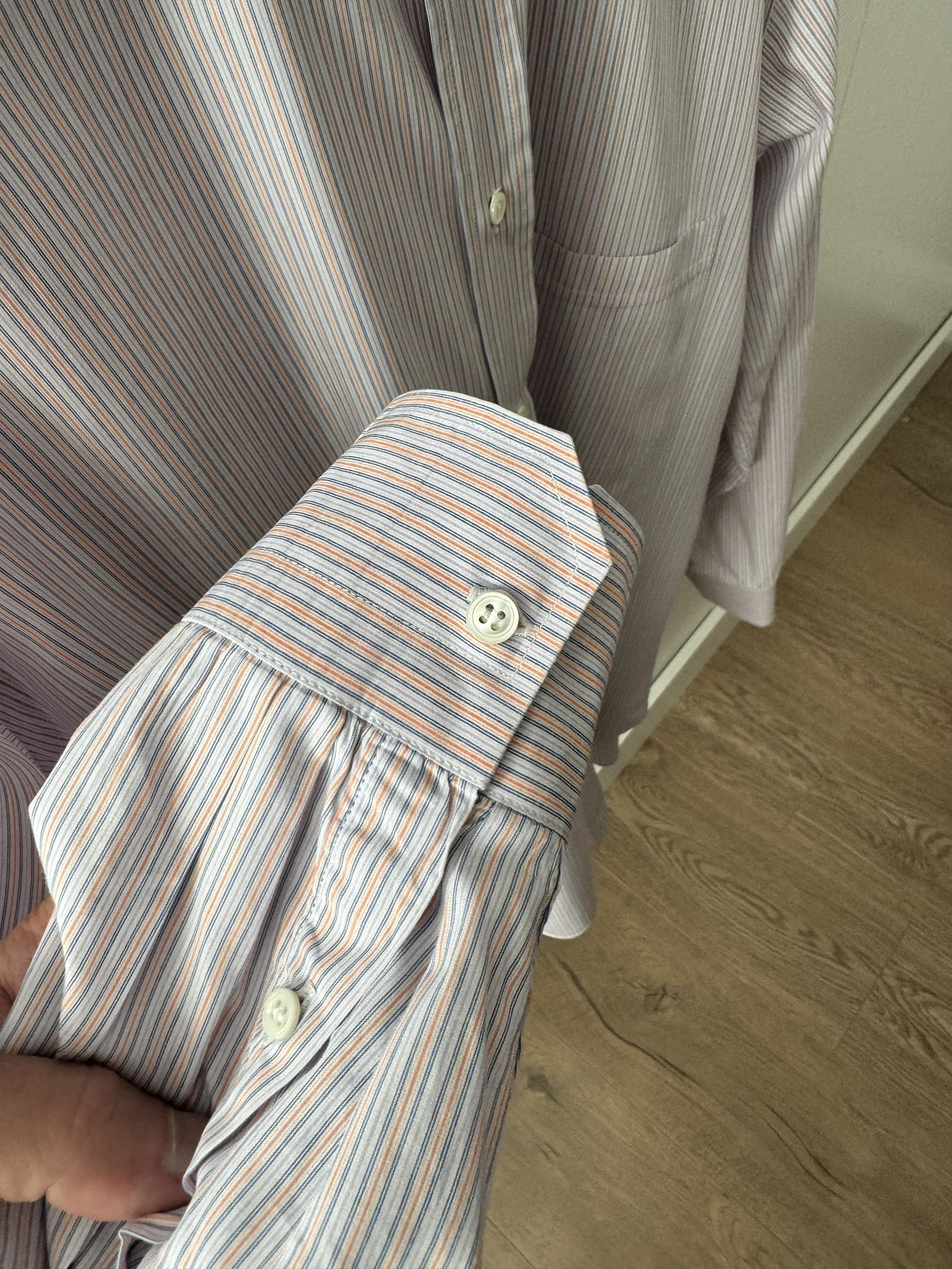 Canali Canali Striped Button Down Blue White Stripped Mens L 16.5 Size US L / EU 52-54 / 3 - 5 Thumbnail