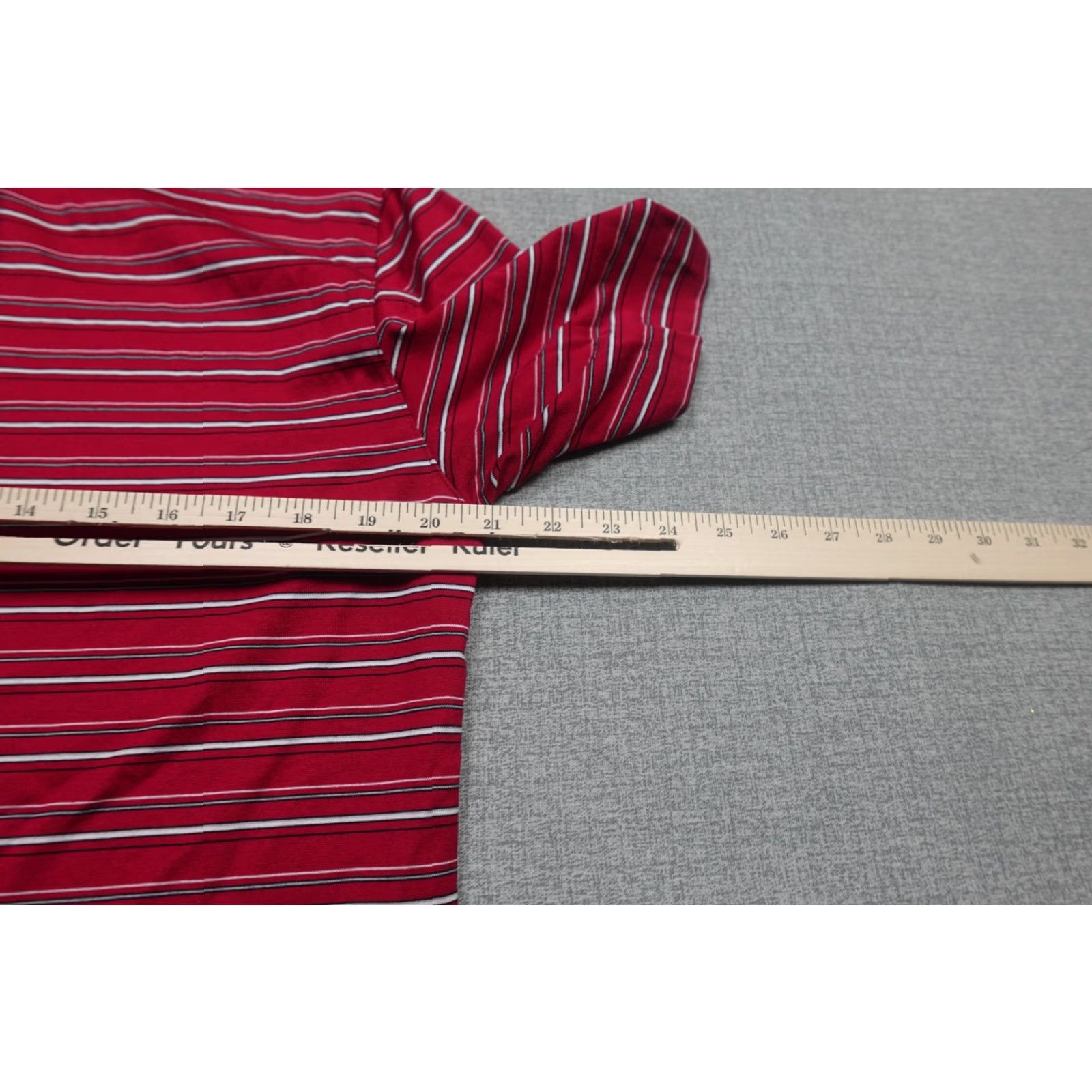 Nike Nike Dri-FIT Polo Mens Large Red Stripe Golf Performance Lightweight Shirt Modern Sports M L Mens Size US L / EU 52-54 / 3 - 6 Thumbnail