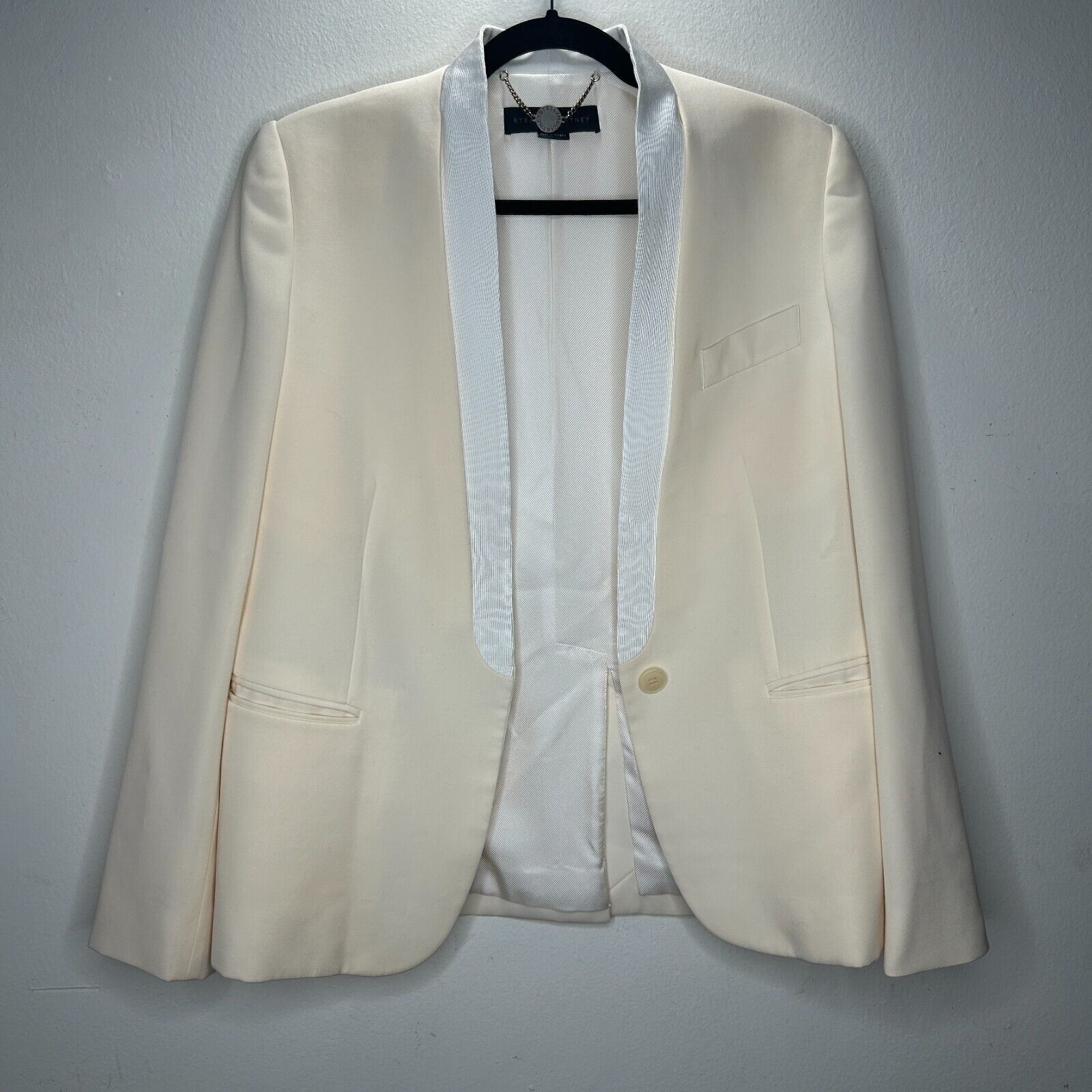 Stella McCartney Stella McCartney Cream White Lapel 1-Button Blazer 42 / 12 Size XL / US 12-14 / IT 48-50 - 13 Thumbnail
