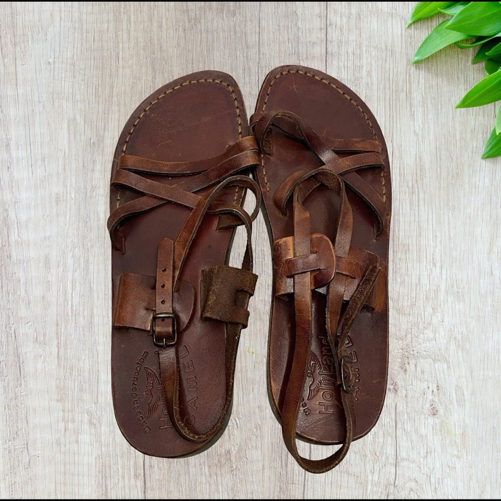 Camel Camel "Jesus" Brown Leather Sandals size 11.5/12 Size US 11.5 / EU 44-45 - 2 Thumbnail