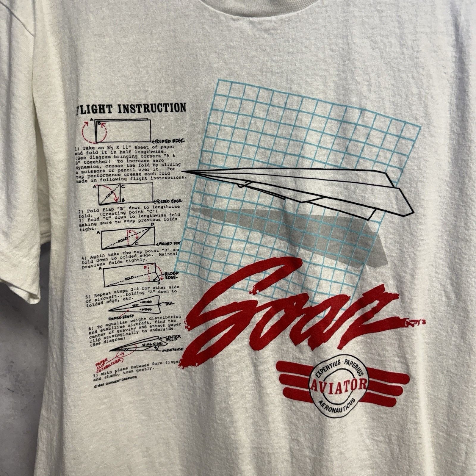 Vintage Vintage 90s Paper Airplane Soar T Shirt Mens Large 20x28.5 W Size US L / EU 52-54 / 3 - 4 Thumbnail