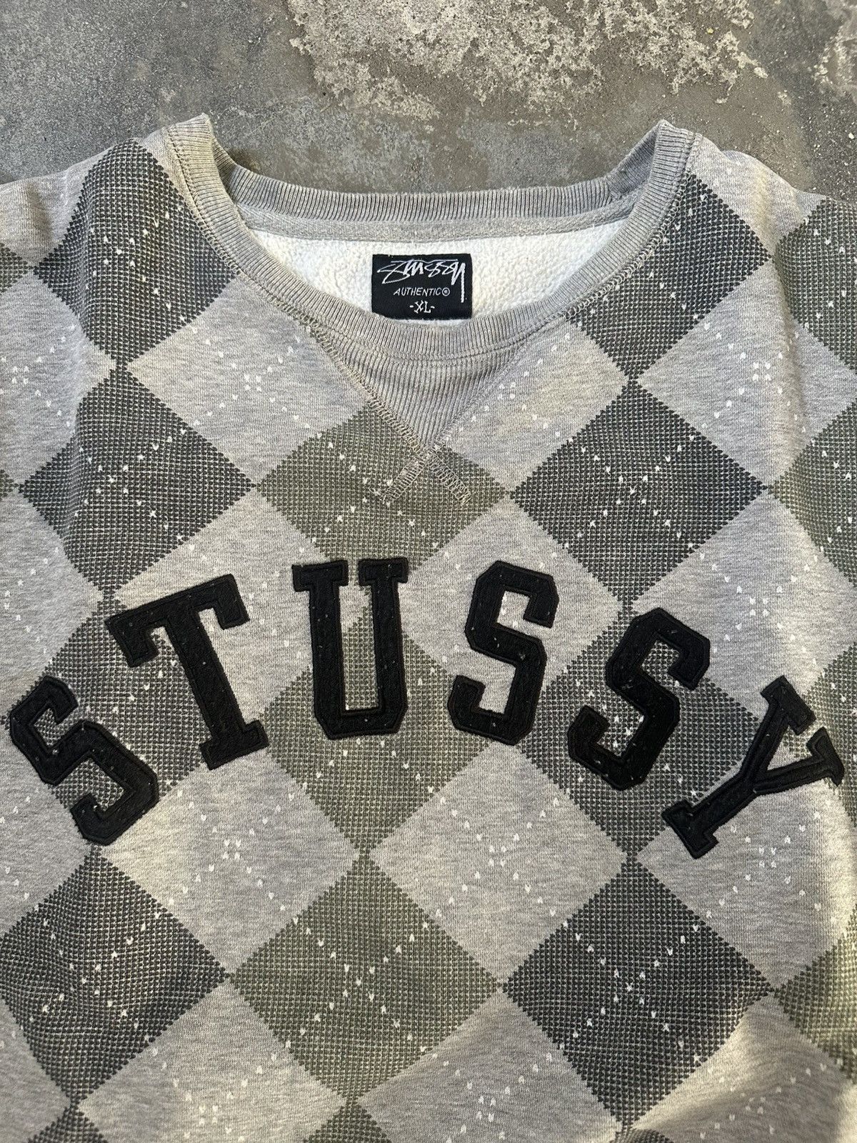 Stussy Stüssy argyle patterned crewneck sweatshirt Size US XL / EU 56 / 4 - 2 Thumbnail
