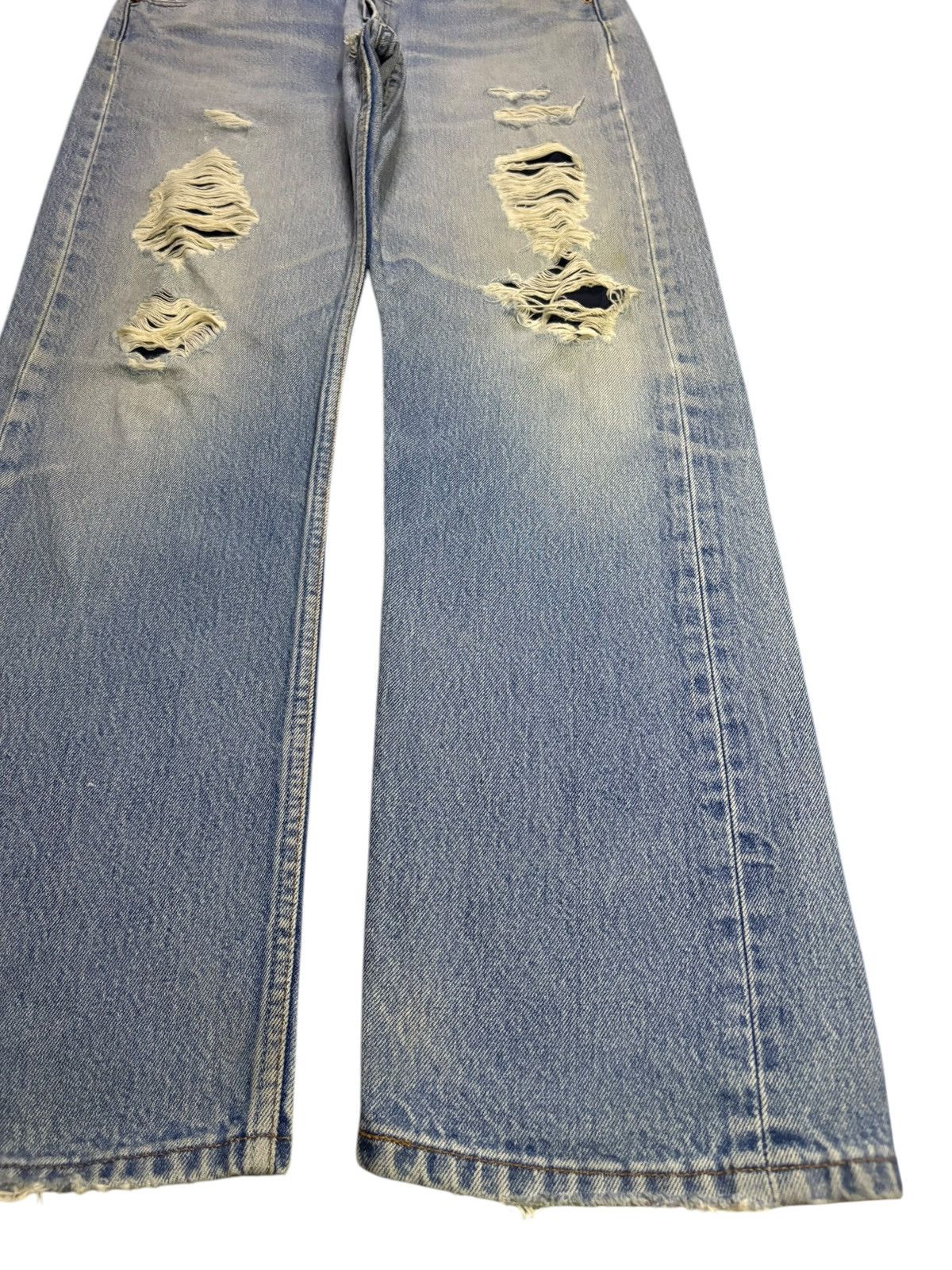 LVC × Levi's × Levi's Vintage Clothing Vintage 90s Levis 501 Mud Wash Distressed Patches Loose Jean Size US 33 - 7 Thumbnail