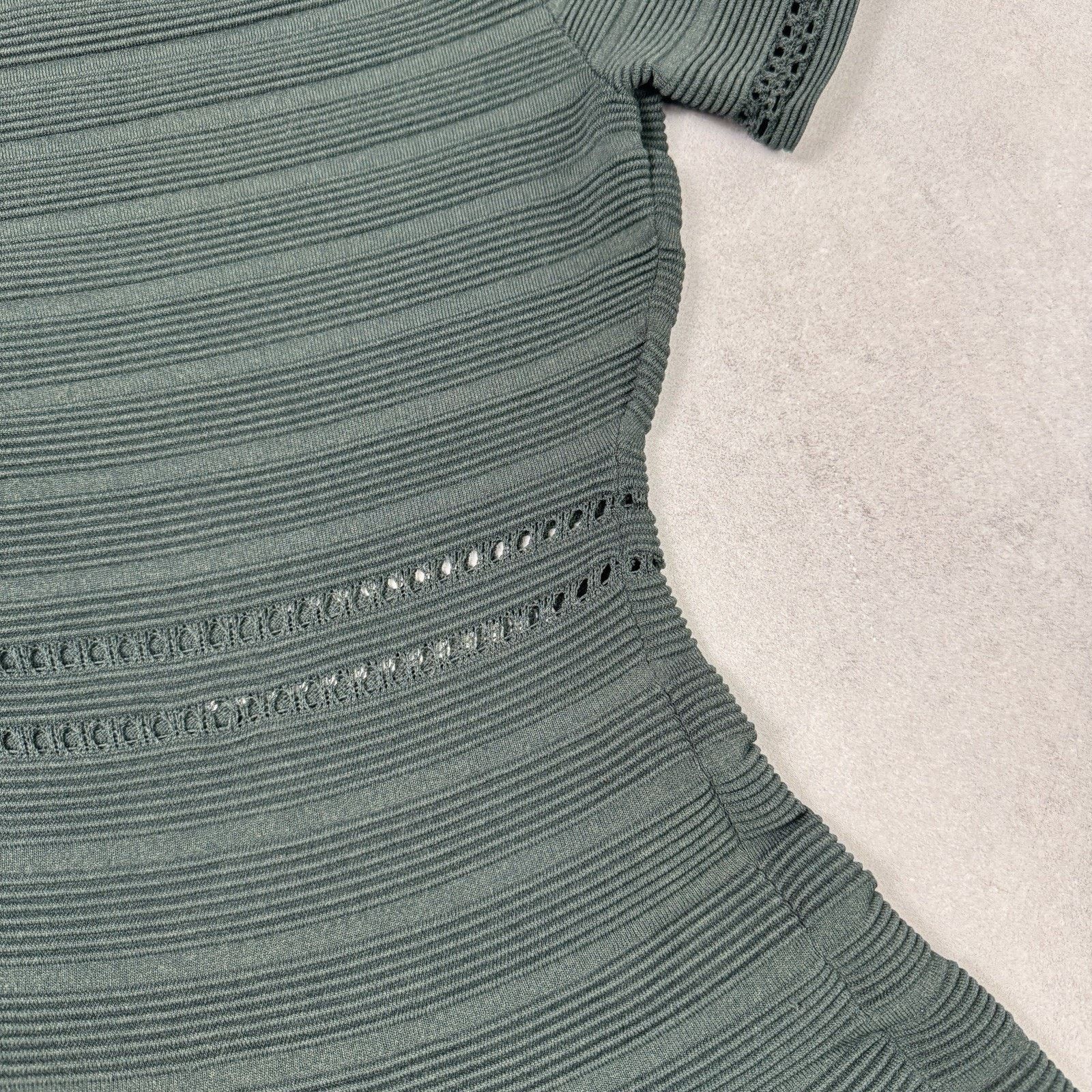 Sandro Sandro Kady A-line Dress With Eyelet Detail Size Green Mini Size XS / US 0-2 / IT 36-38 - 18 Thumbnail