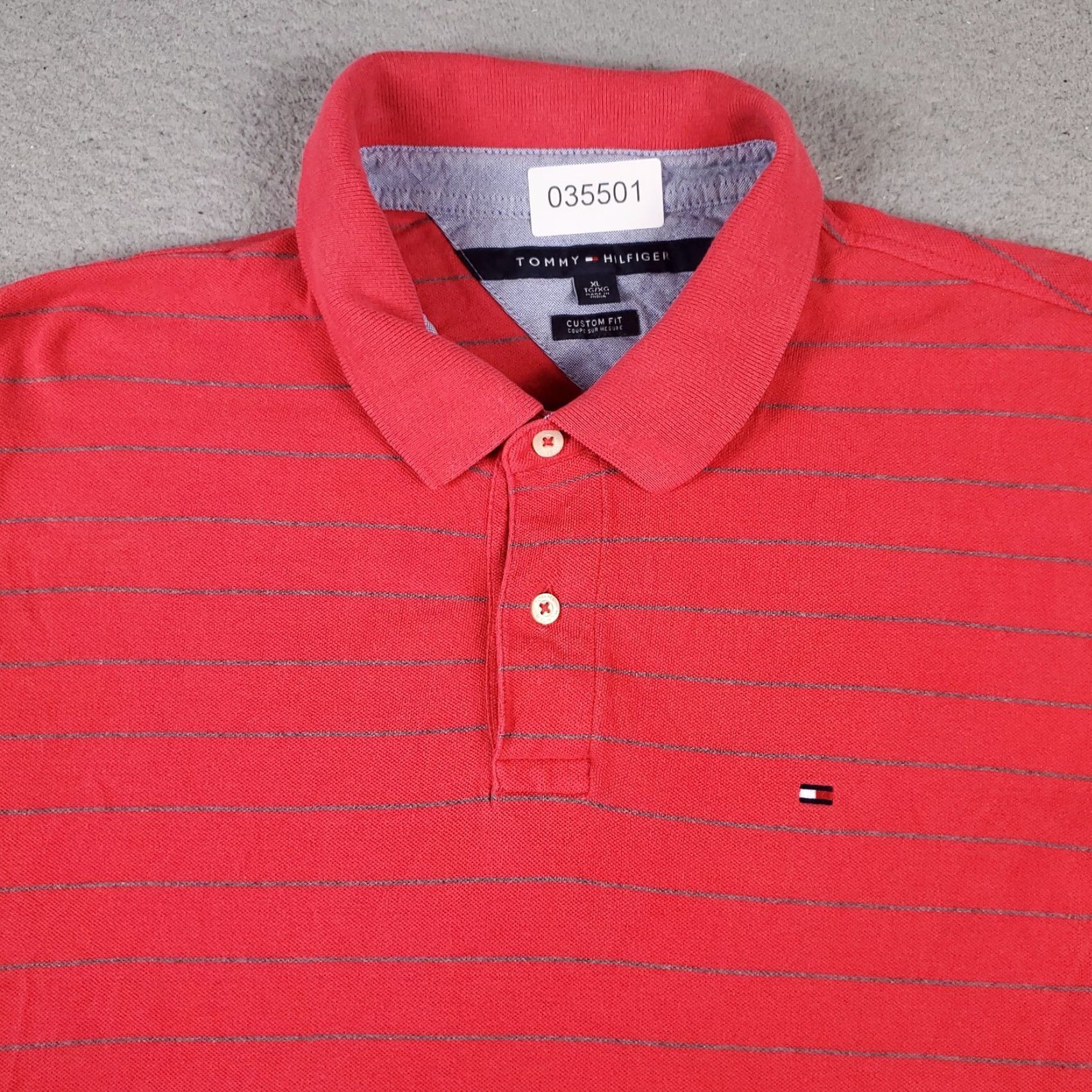 Tommy Hilfiger Tommy Hilfiger Shirt Men XL Red Striped Short Sleeve Polo Casual Size US XL / EU 56 / 4 - 2 Thumbnail