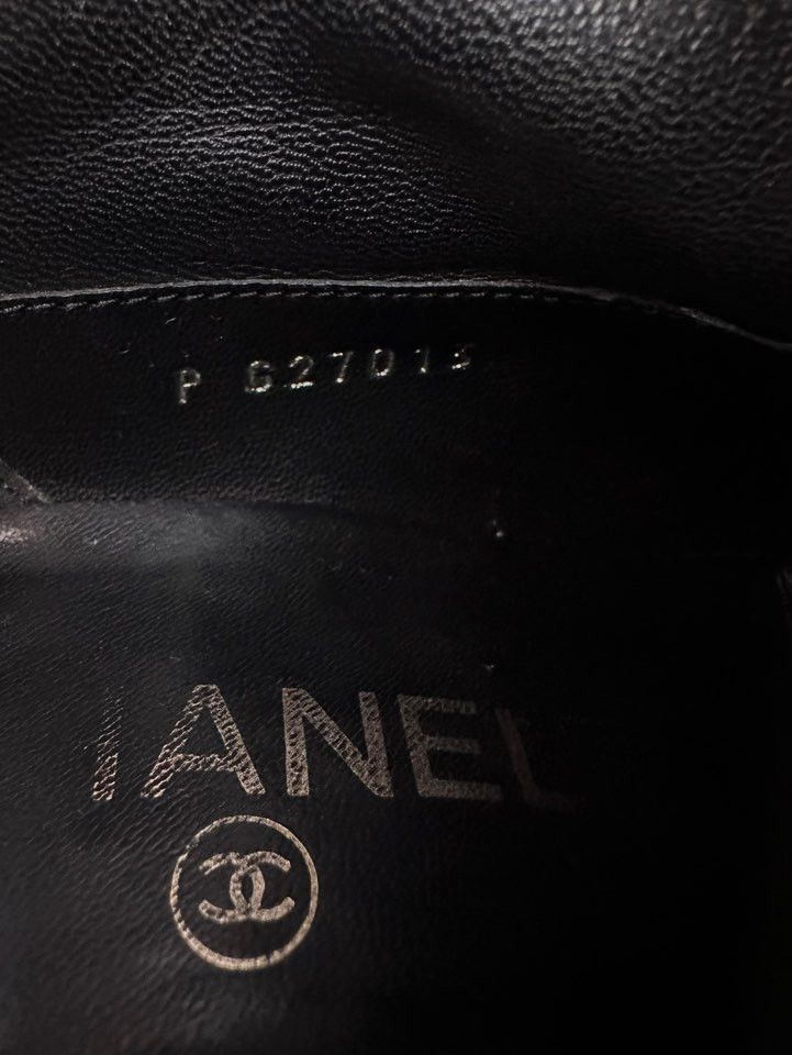 Chanel Chanel Archive CC Logo Black & Gold Cap-Toe Wedge Boots Size US 6 / IT 36 - 7 Thumbnail