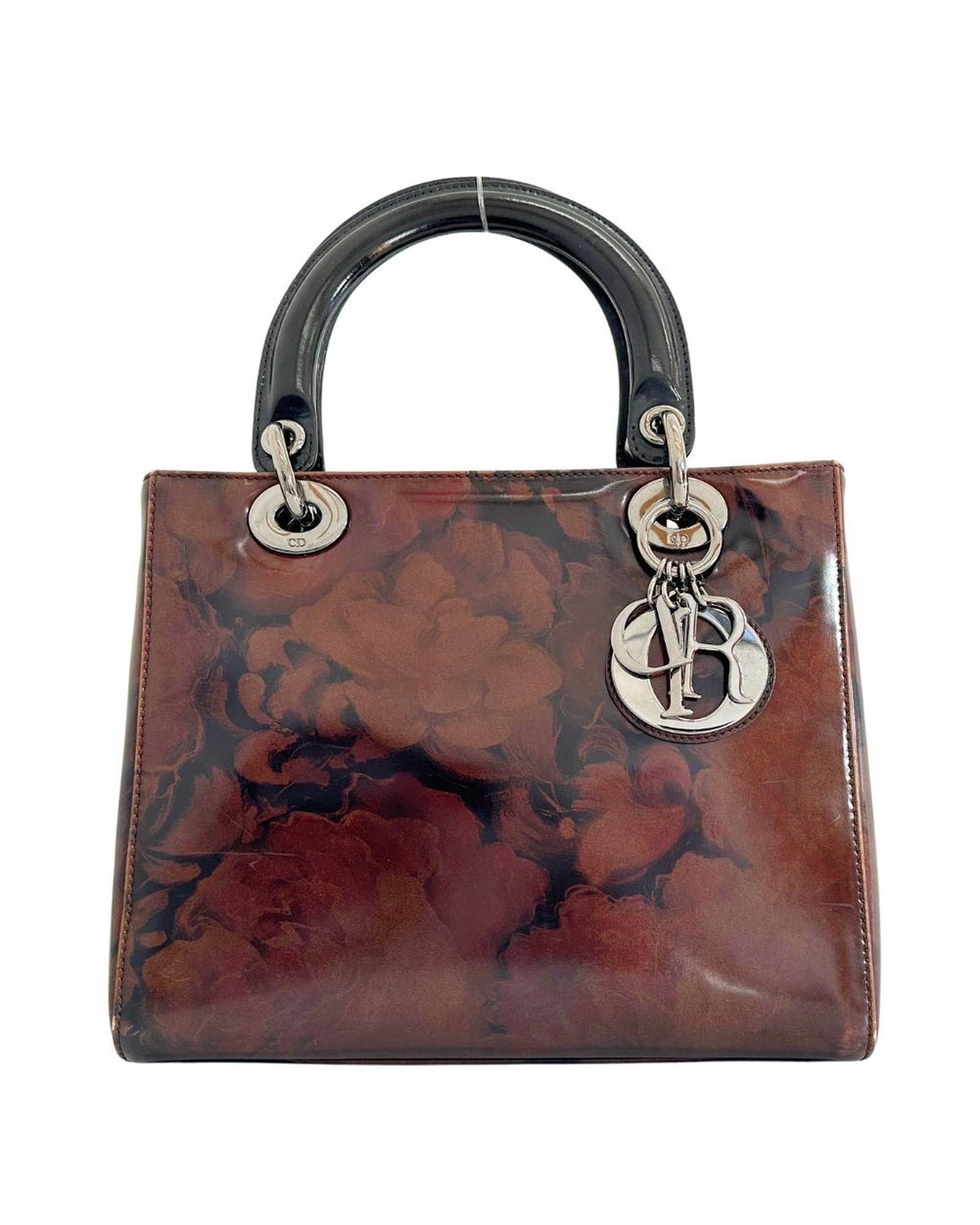 image of Dior Red Floral Print Bag In Ab Condition, Women's