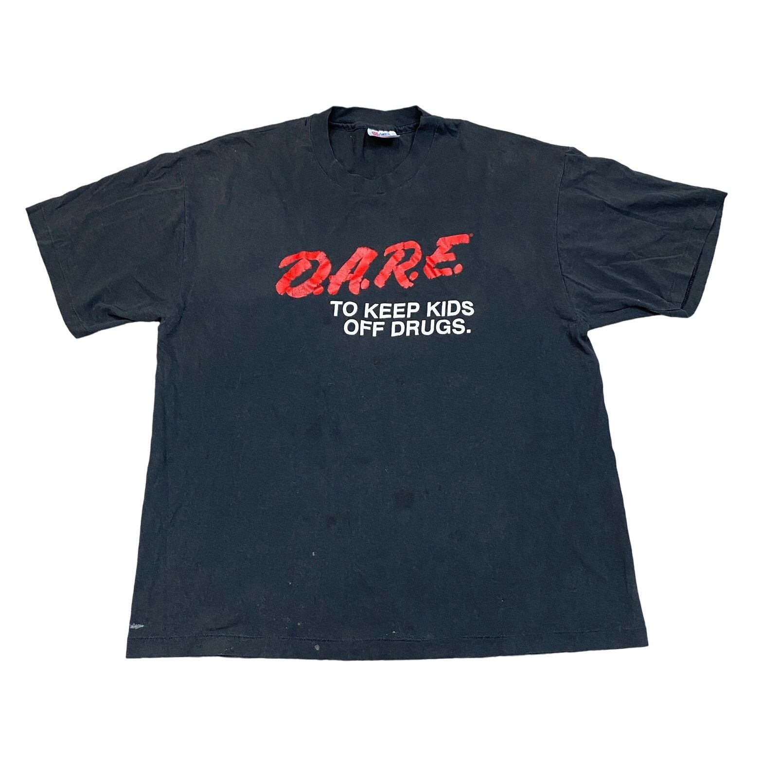 Hanes × Vintage VTG 90s DARE To Keep Kids Off Drugs Single Stitch Shirt XL Size US XL / EU 56 / 4 - 1 Thumbnail